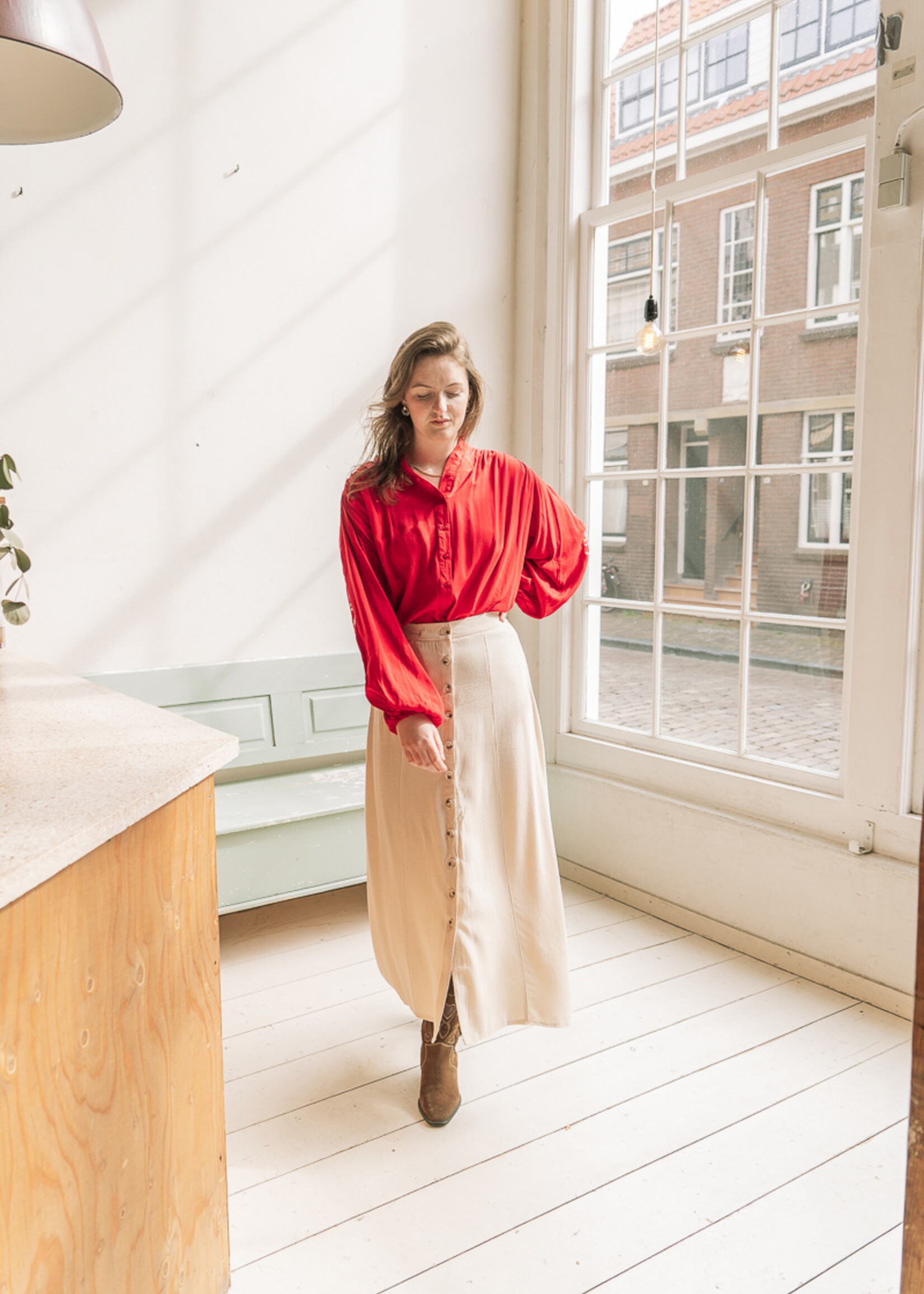 FLURESK Maylen Blouse Ruby Red