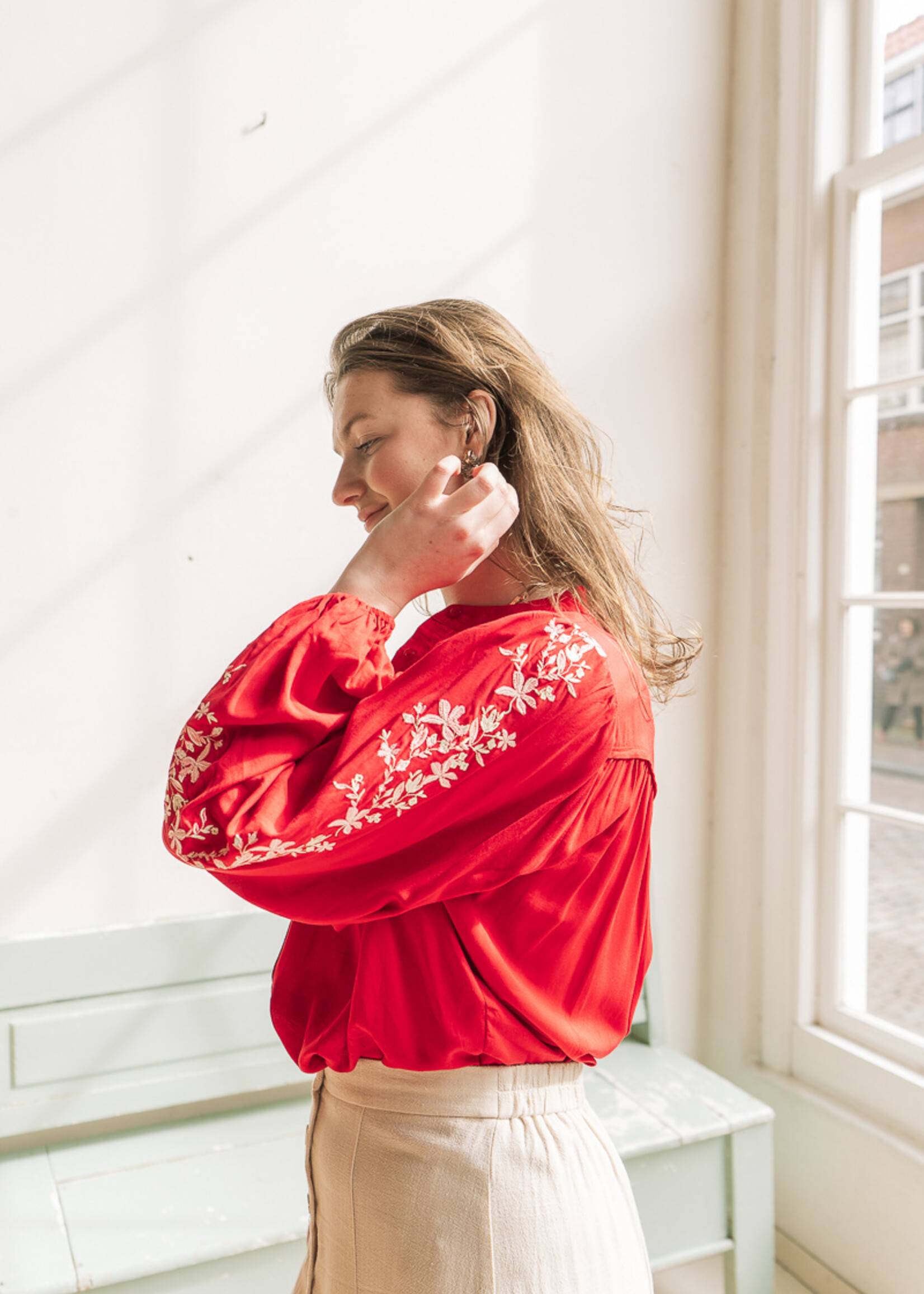 FLURESK Maylen Blouse Ruby Red