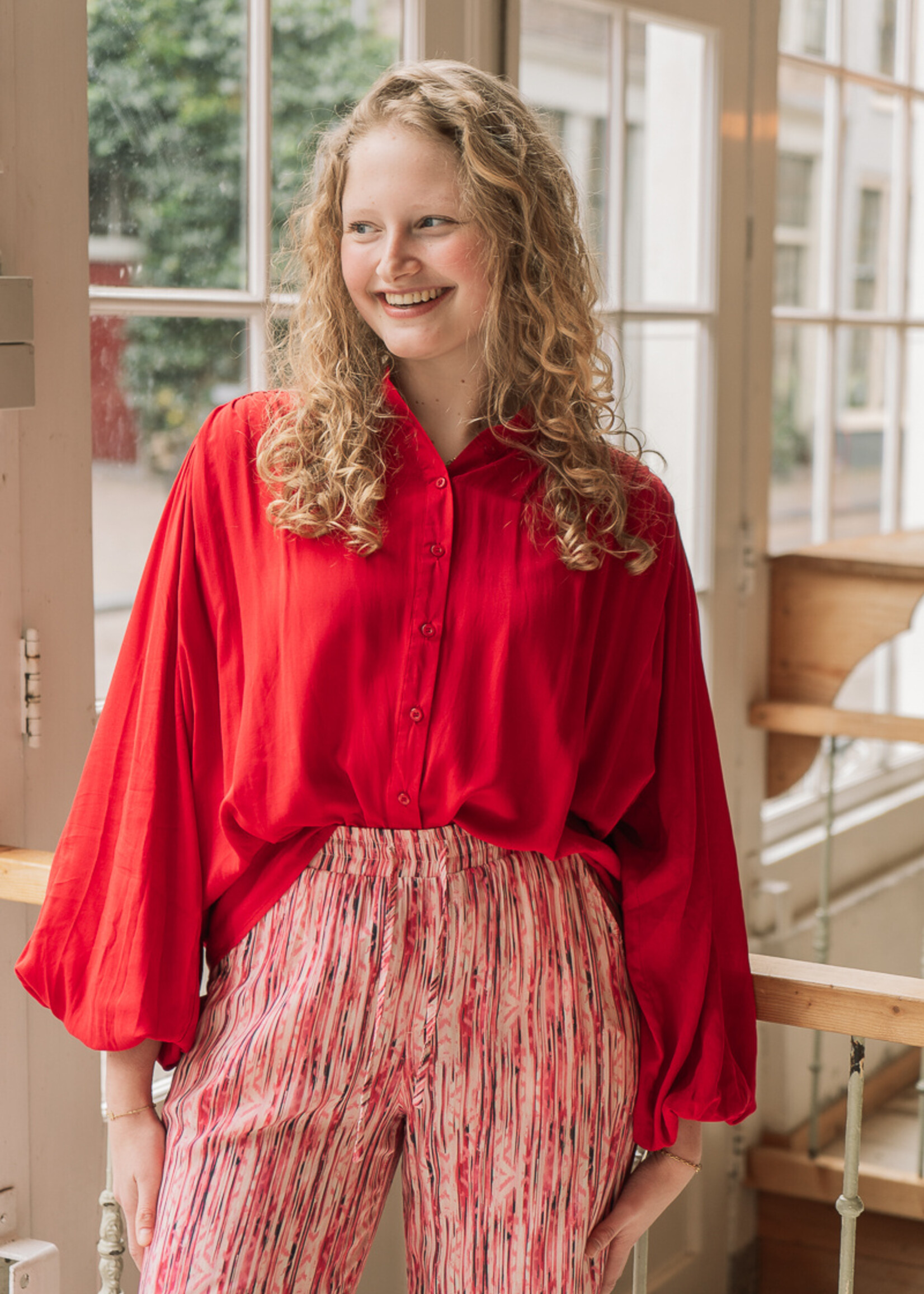 FLURESK Maylen Blouse Ruby Red