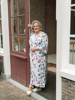 Exxcellent Soraya Dress OffWhite/Dusty Blue