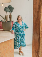 Ophilia Elize Ikat Emerald Green