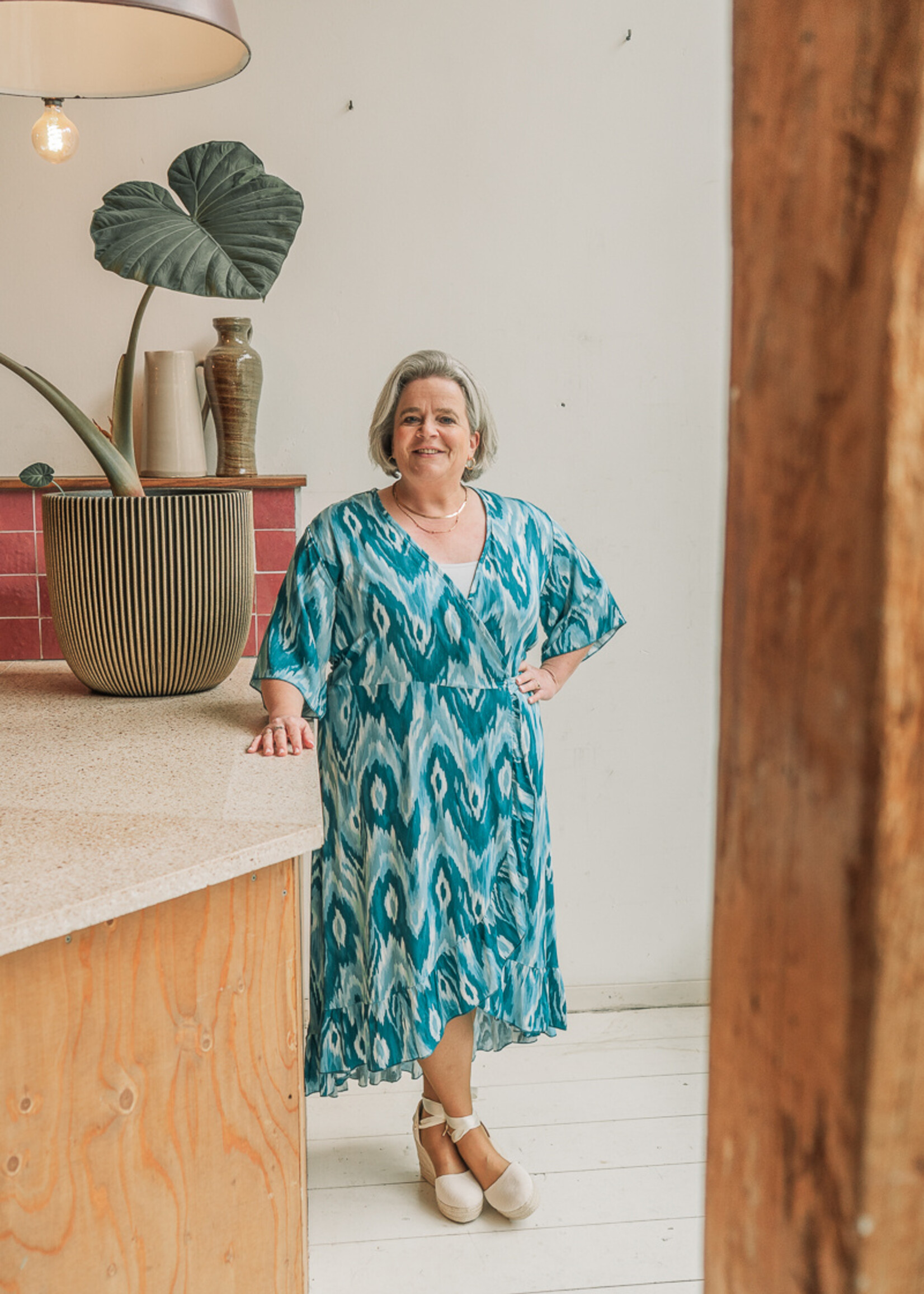 Ophilia Elize Ikat Emerald Green