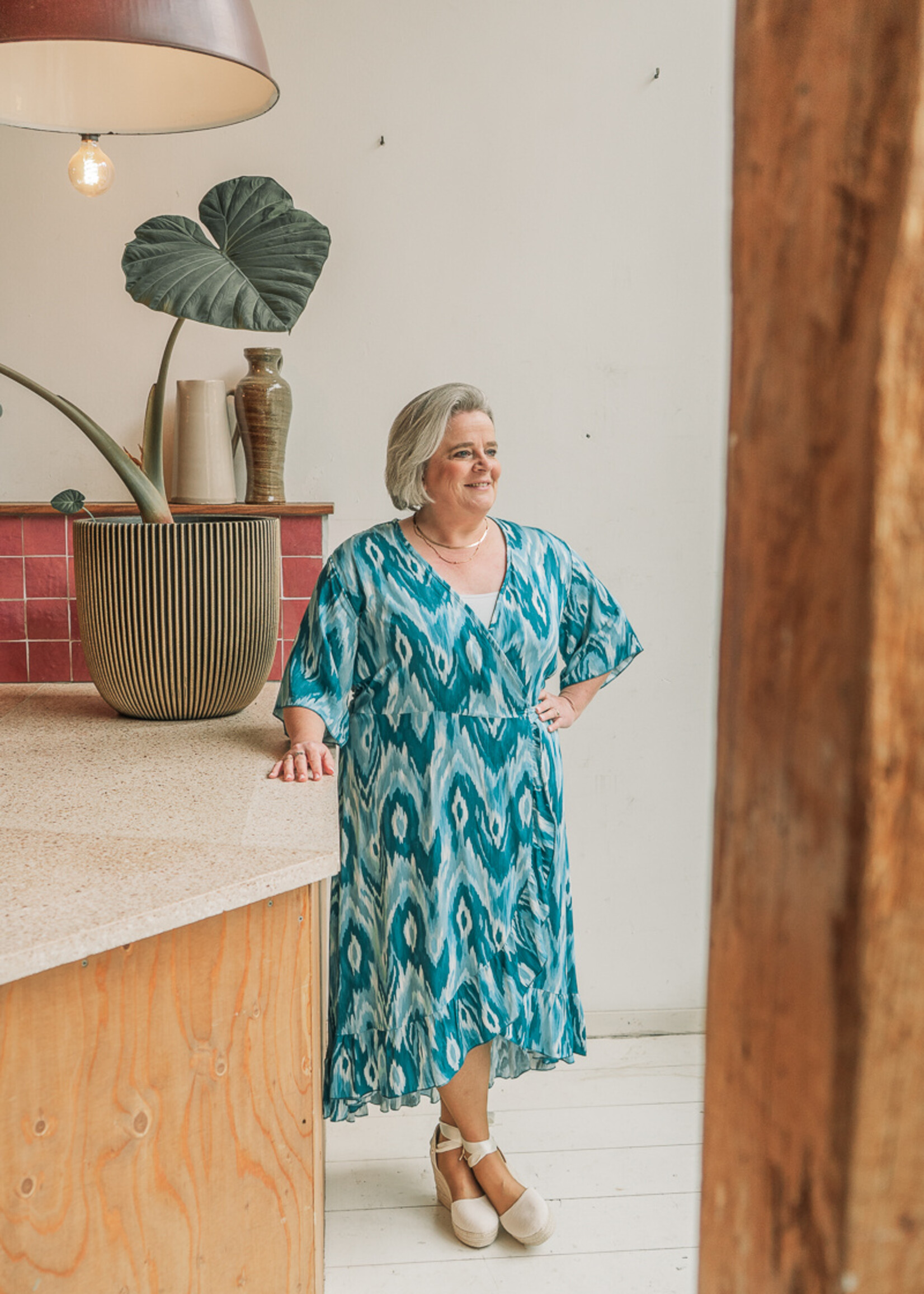 Ophilia Elize Ikat Emerald Green