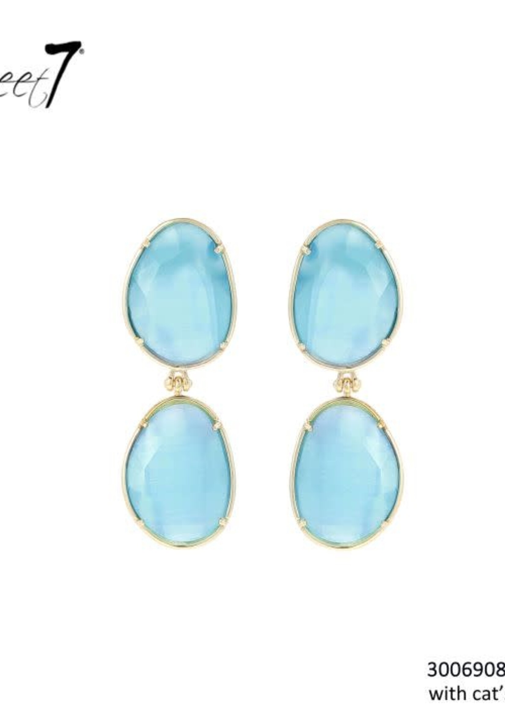 Sweet7 Oorbellen Stella aqua - gold 300690808