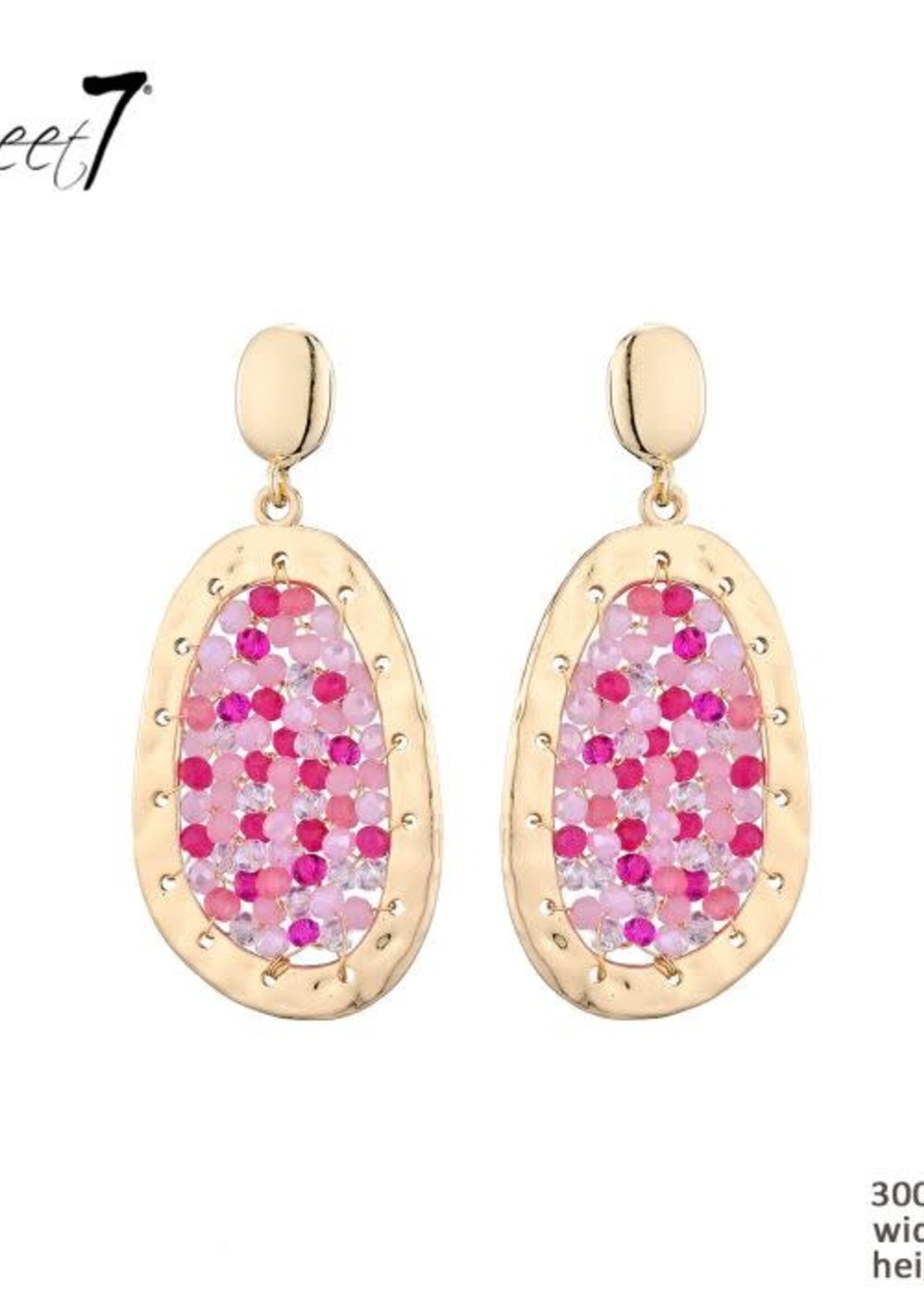 Sweet7 Oorbellen Shanty pink - gold 300721915