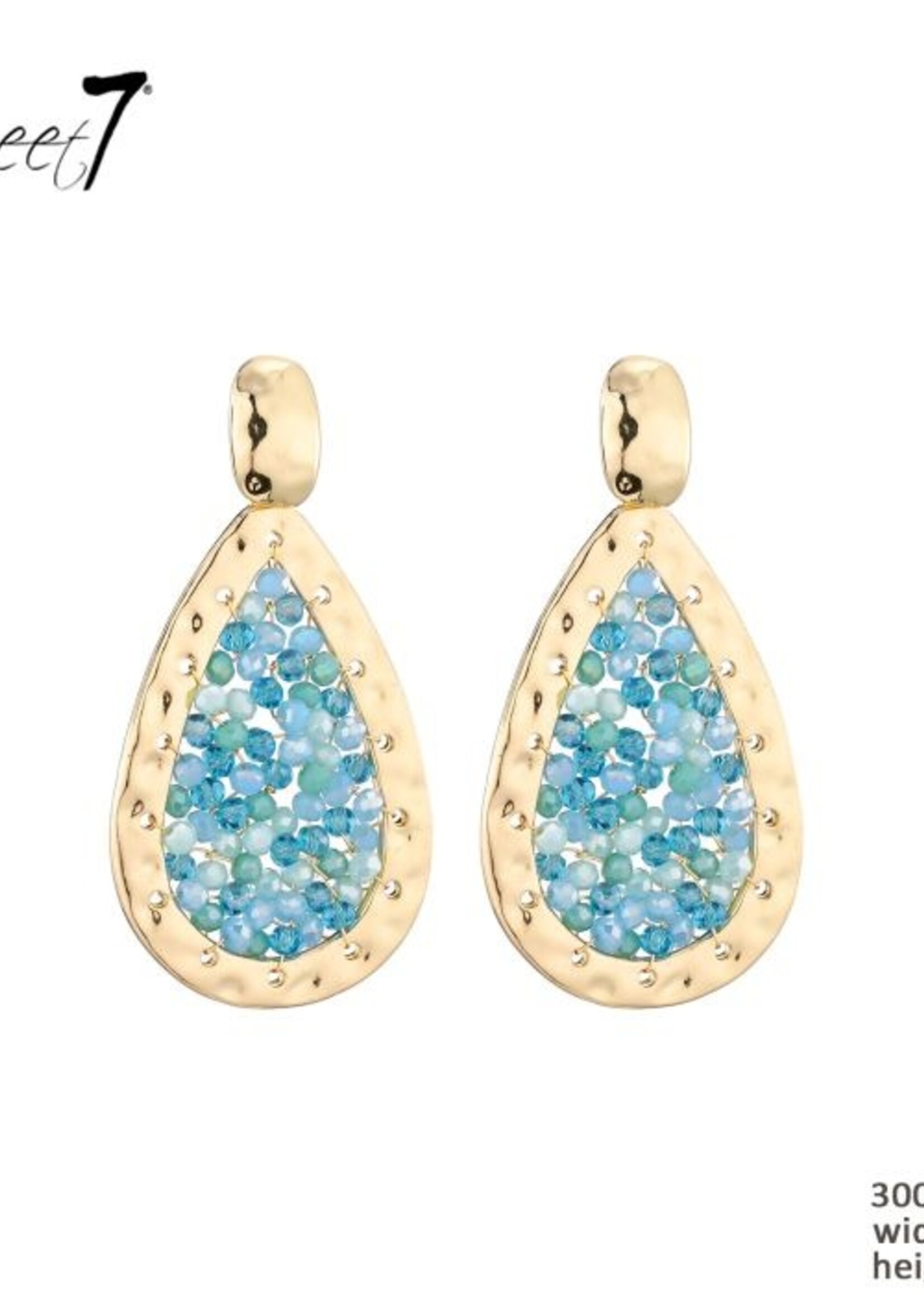 Sweet7 Oorbellen Shanty aqua - gold 300722033
