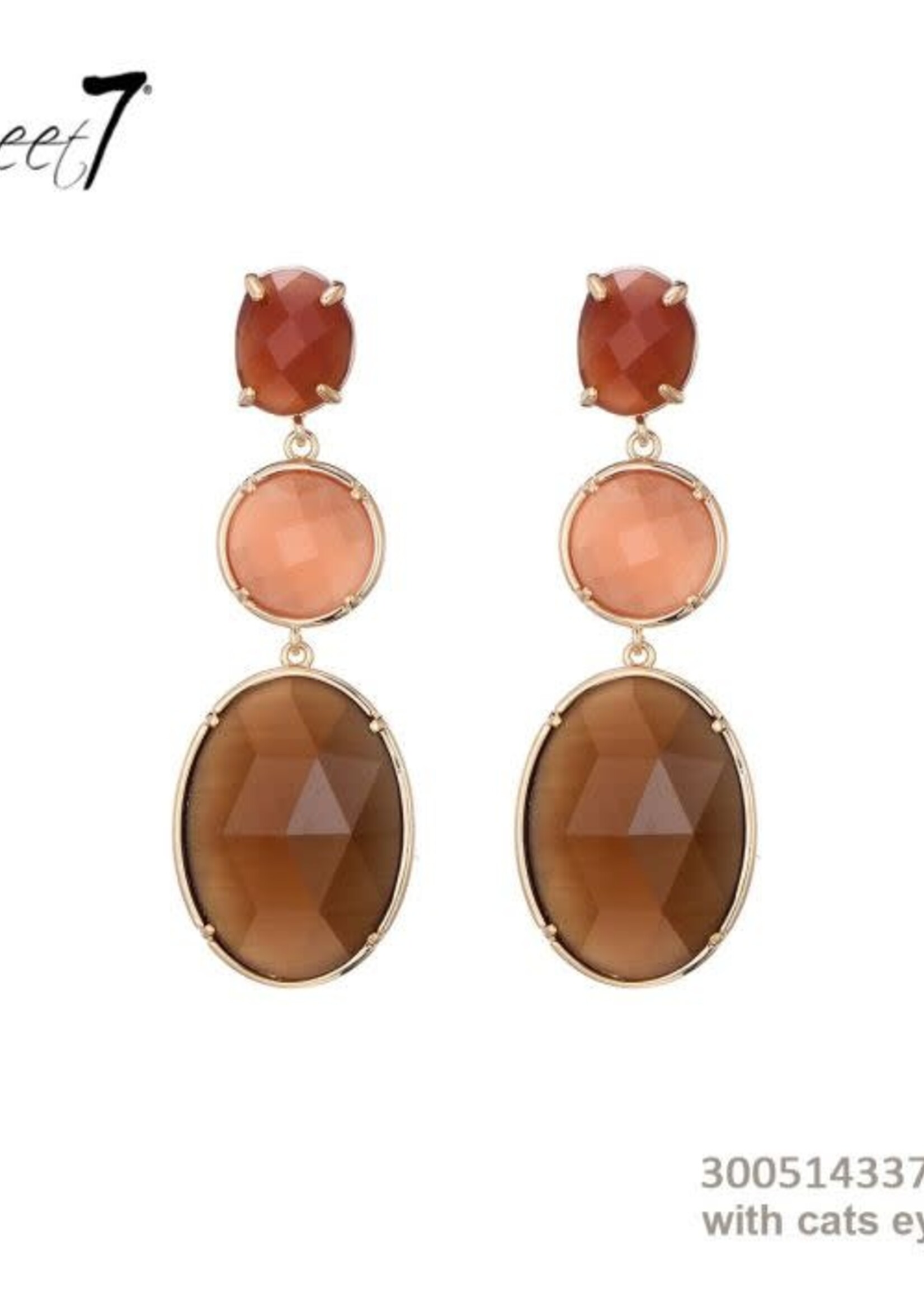 Sweet7 Oorbellen Syll bruin - gold 300514337