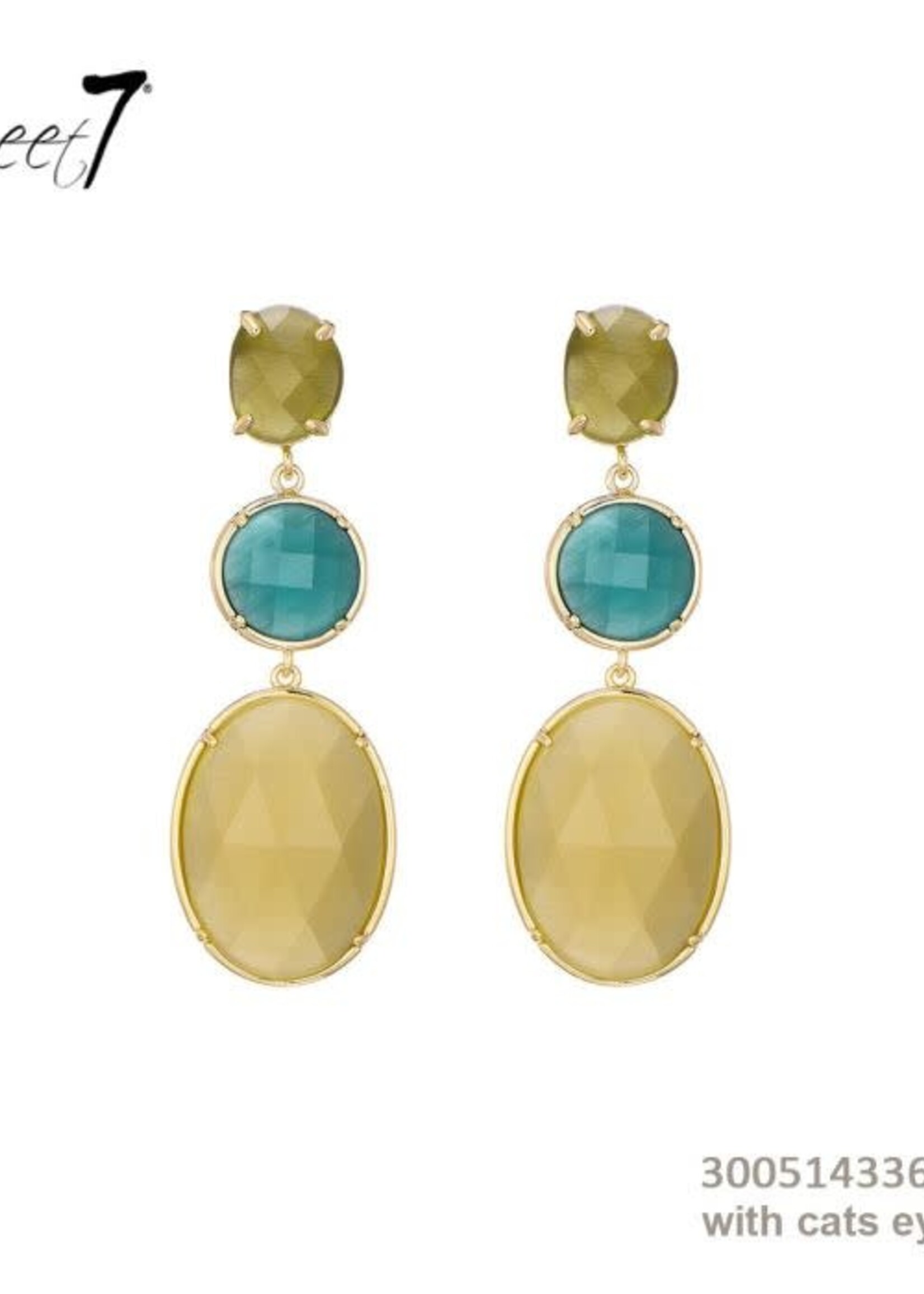 Sweet7 Oorbellen Syll groen - gold 300514336