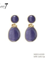 Sweet7 Oorbellen Sallie paars-goudkleurig 300514209