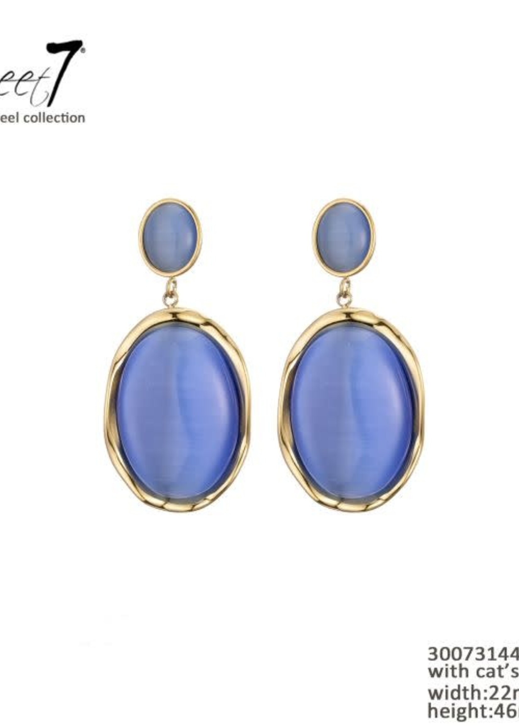 Sweet7 Oorbellen Isabel blauw-gold 300731445