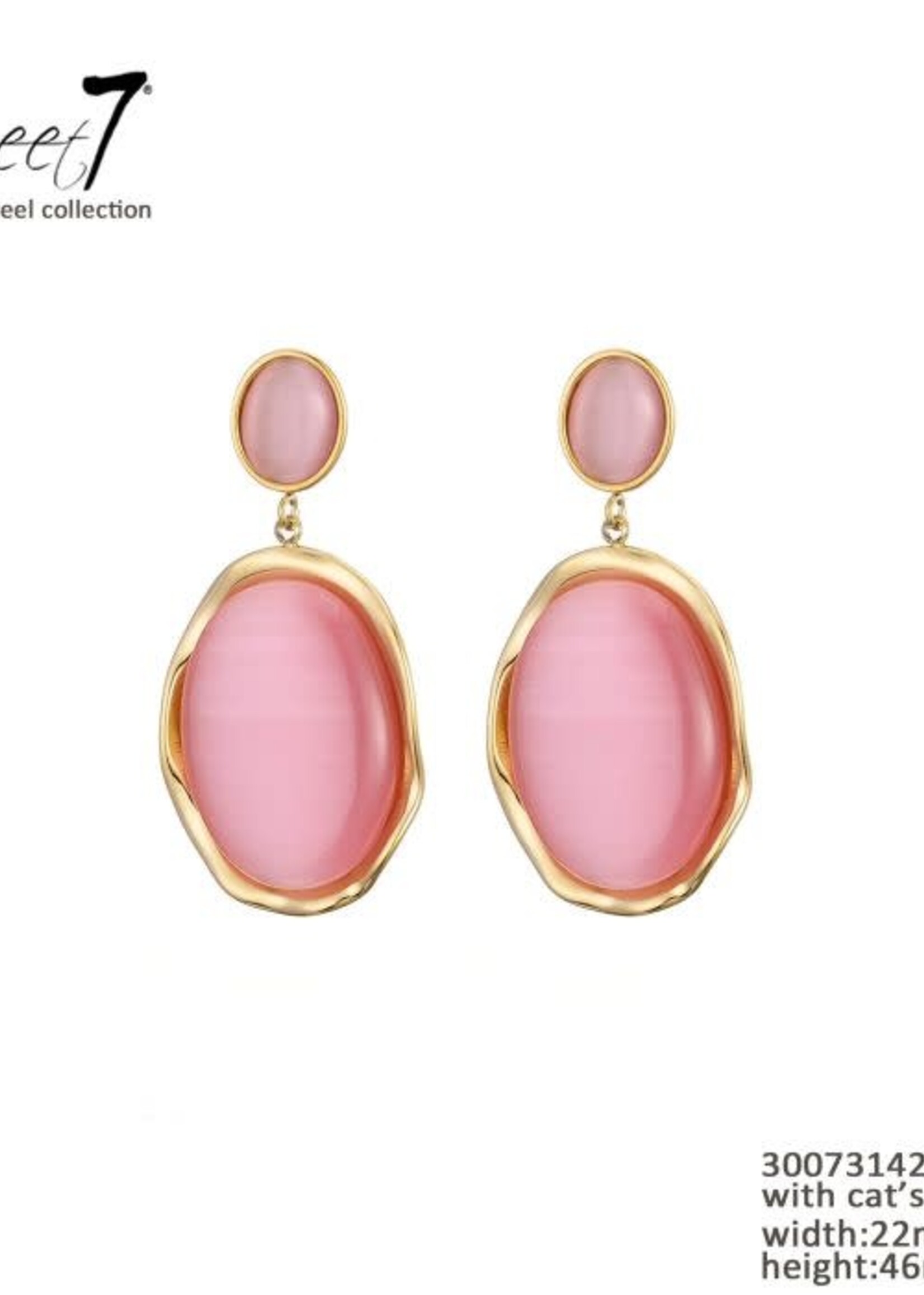 Sweet7 Oorbellen Isabel roze-gold 300731421