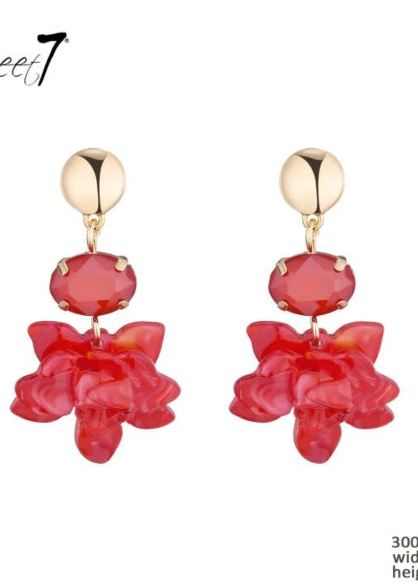 Sweet7 Oorbellen Rose rood-gold 300695614