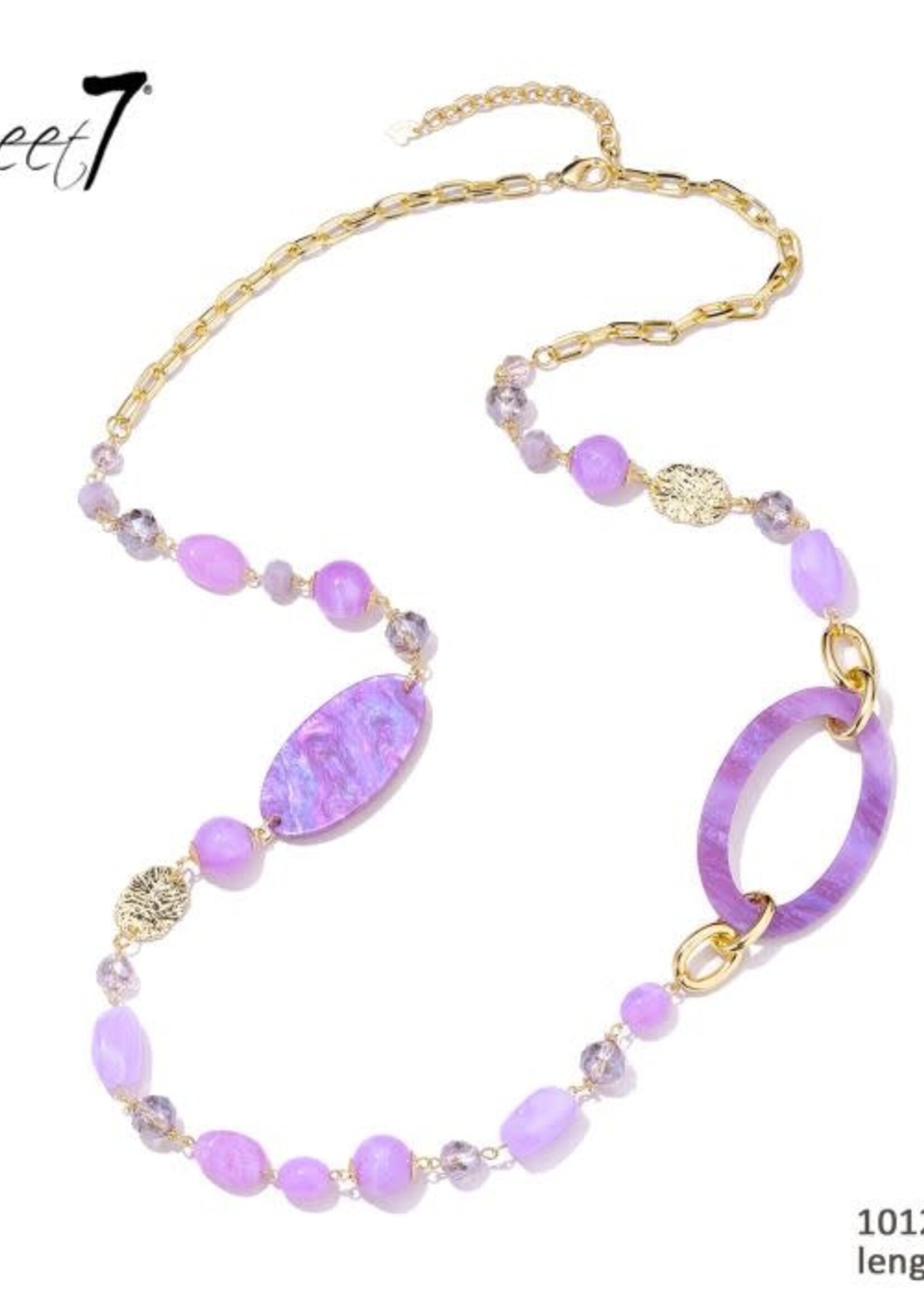 Sweet7 Ketting Tina lang paars-gold 101208810