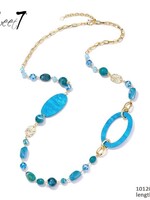 Sweet7 Ketting Tina lang blauw-gold 101208846