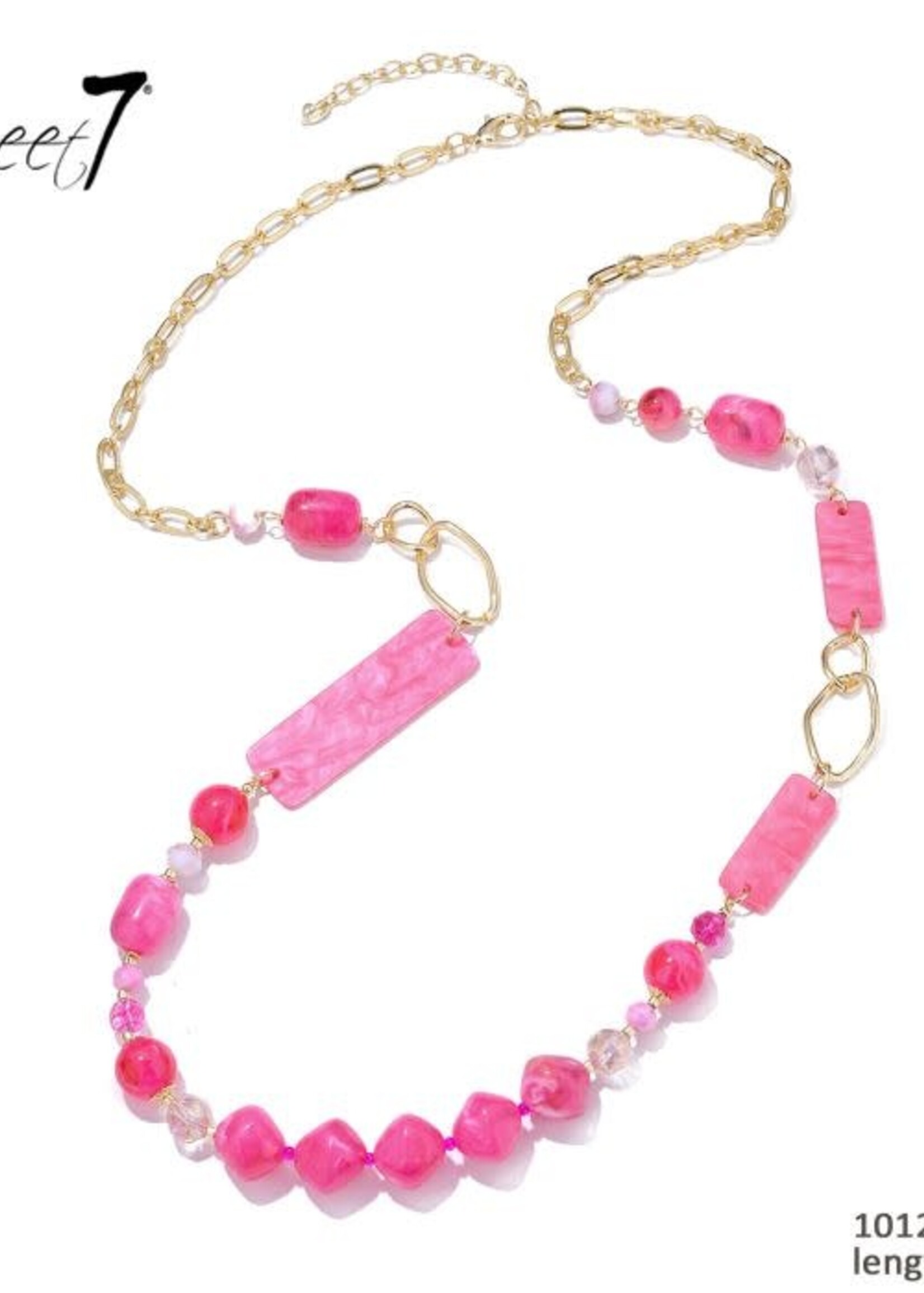 Sweet7 Ketting Ivy lang roze-gold 101209415