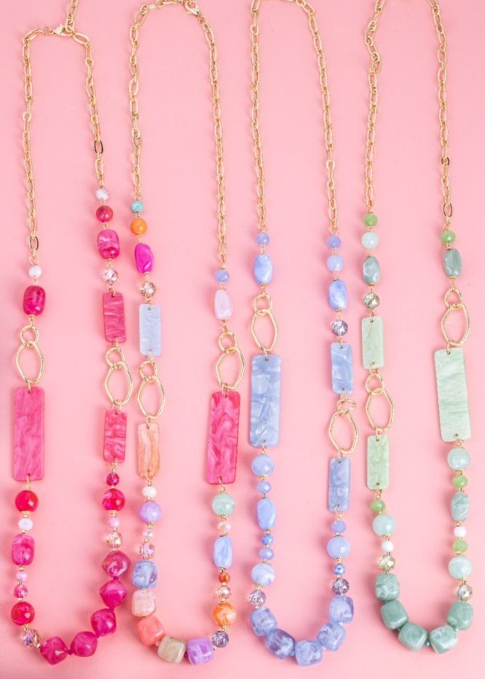 Sweet7 Ketting Ivy lang roze-gold 101209415