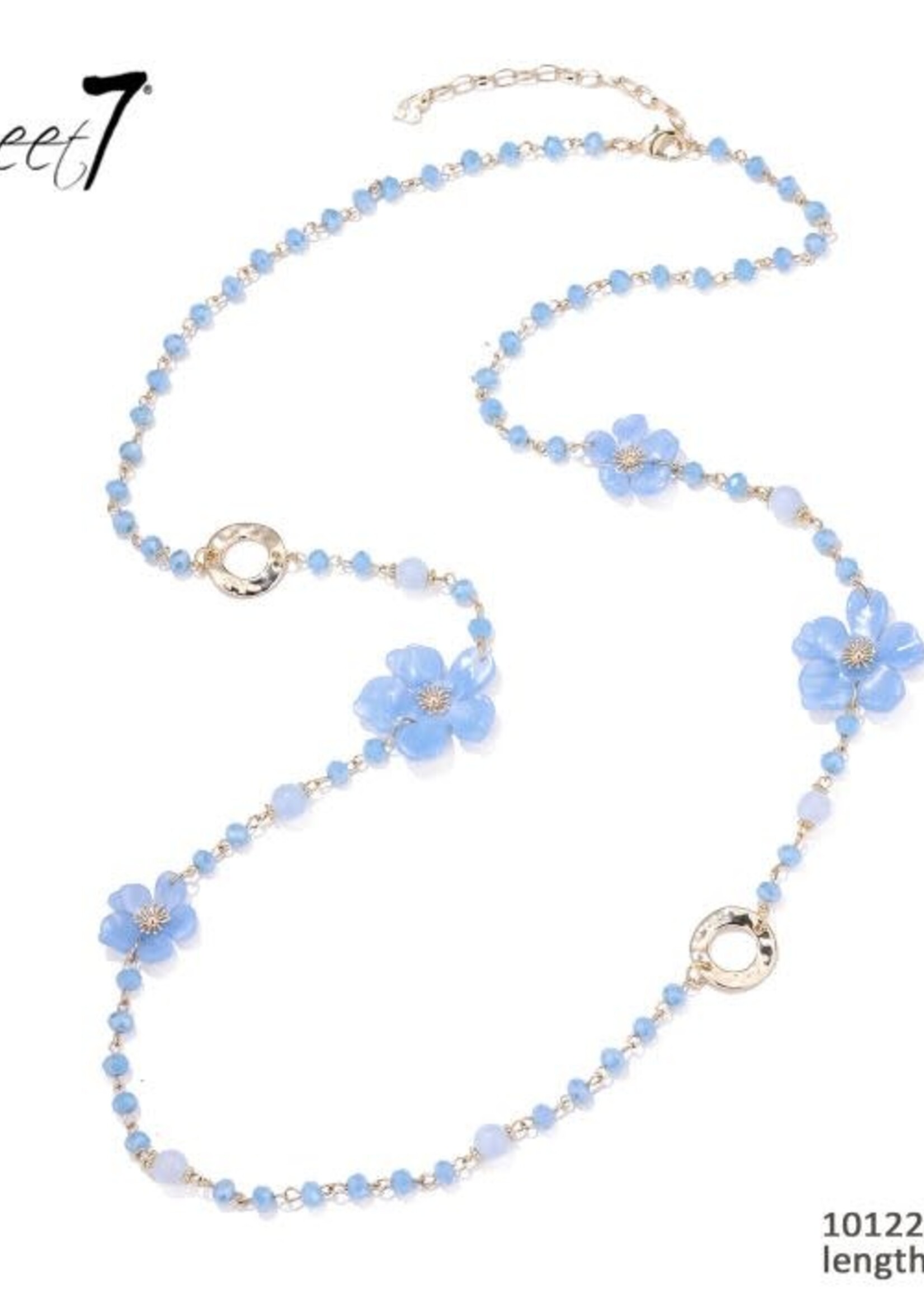 Sweet7 Ketting Fabiola lang blauw-gold 101224745