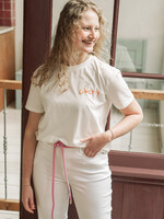 FLURESK Danay T-shirt Offwhite/Saffron Orange