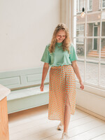 FLURESK Zoraida Skirt Fresh Mint/Saffron Orange