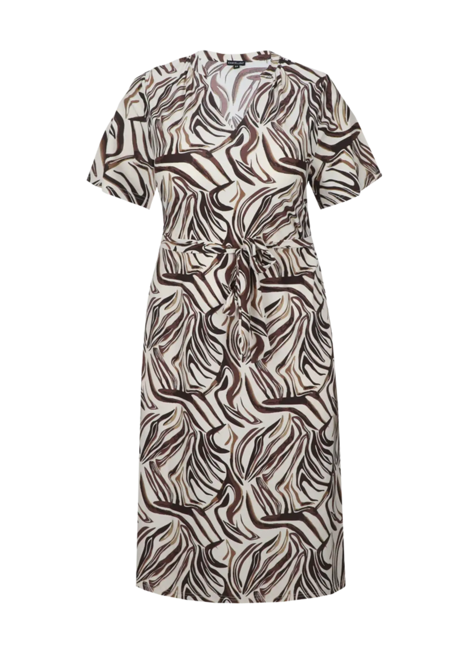 Exxcellent Alani Dress Sand/Dark Brown