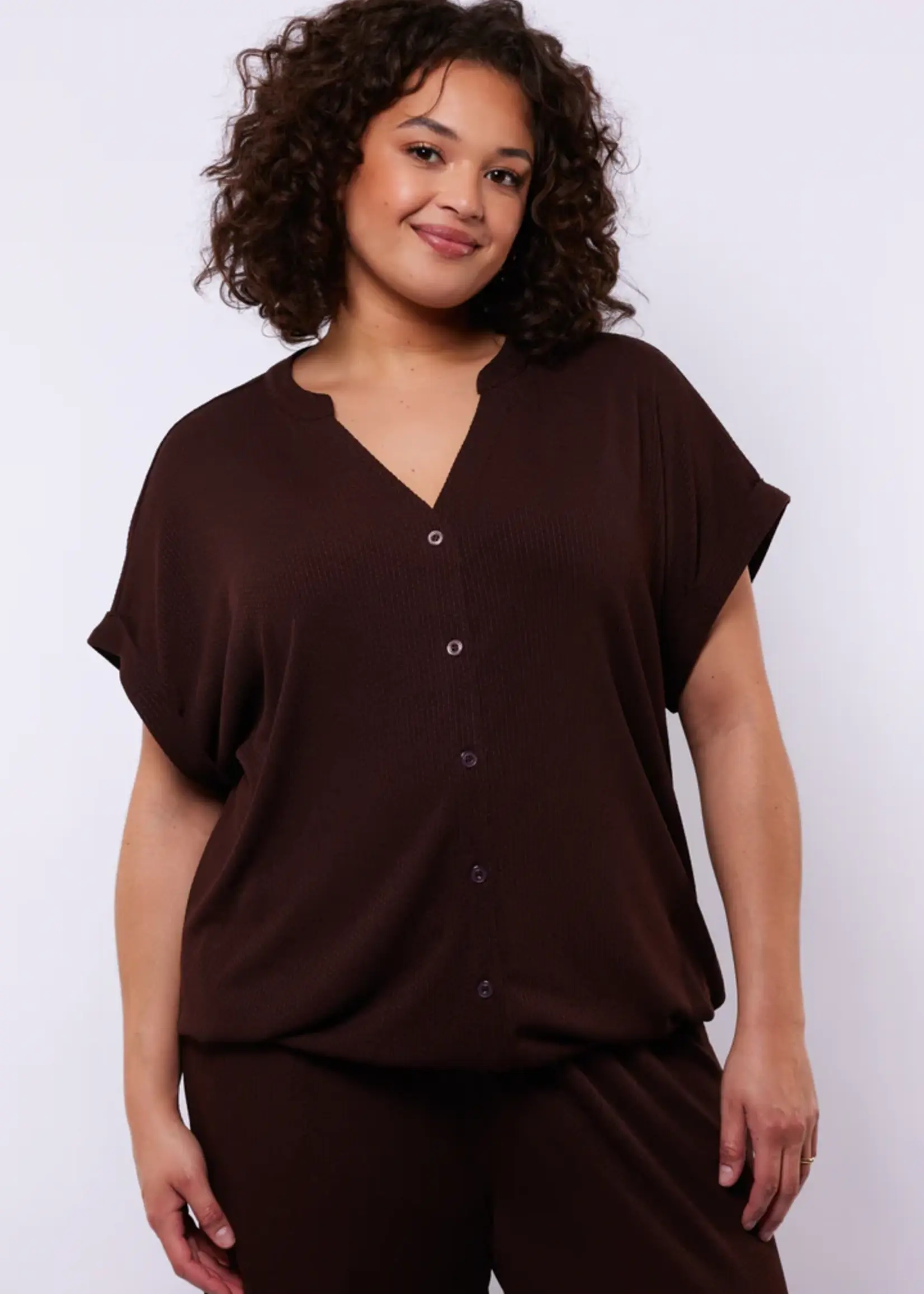 Exxcellent Cosette Blouse Dark Brown Maat 42