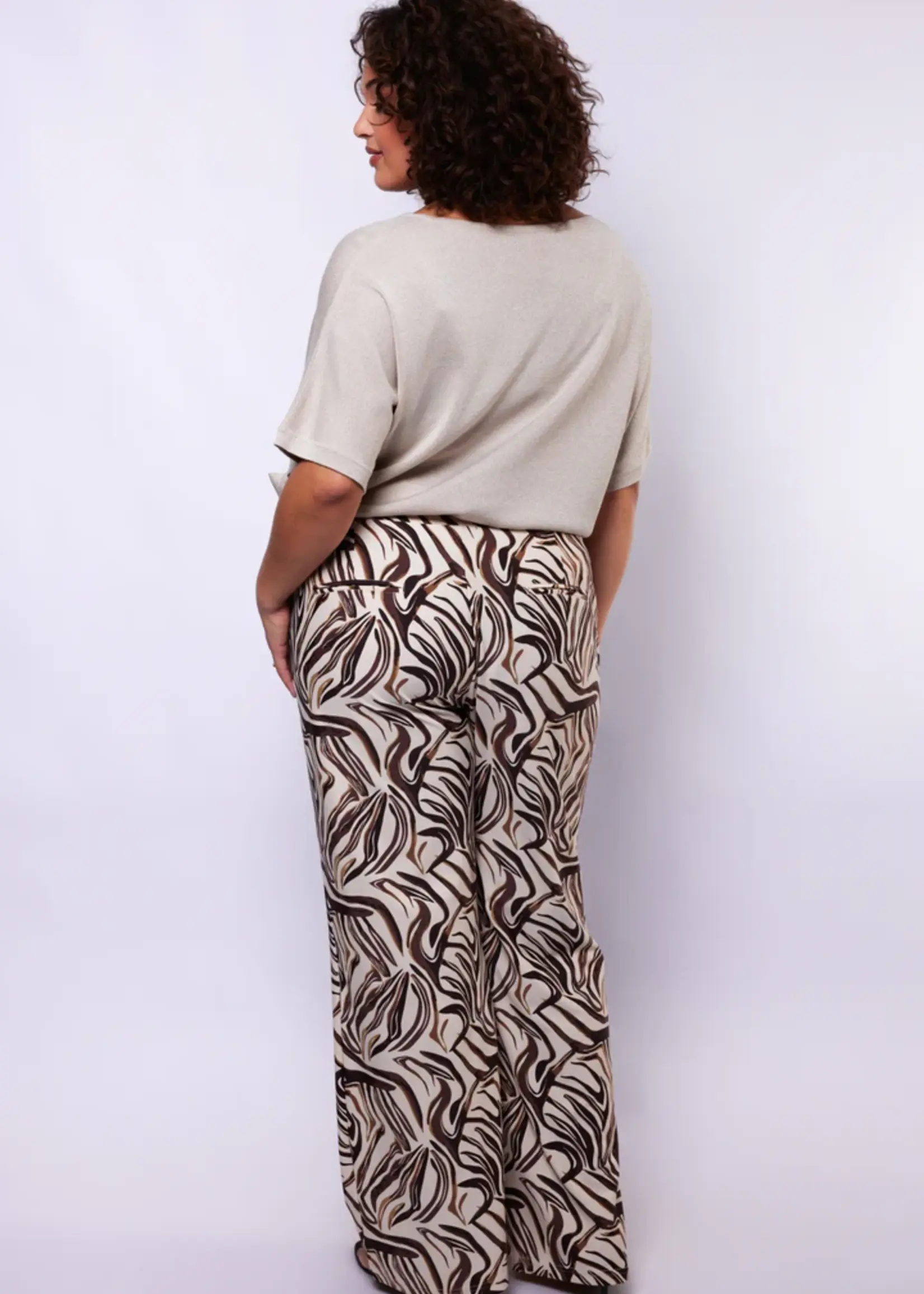 Exxcellent Alora Pants Sand/Dark Brown