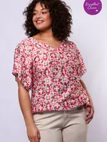 Exxcellent Angelie Top Sunkissed Coral/Berry Fuchsia