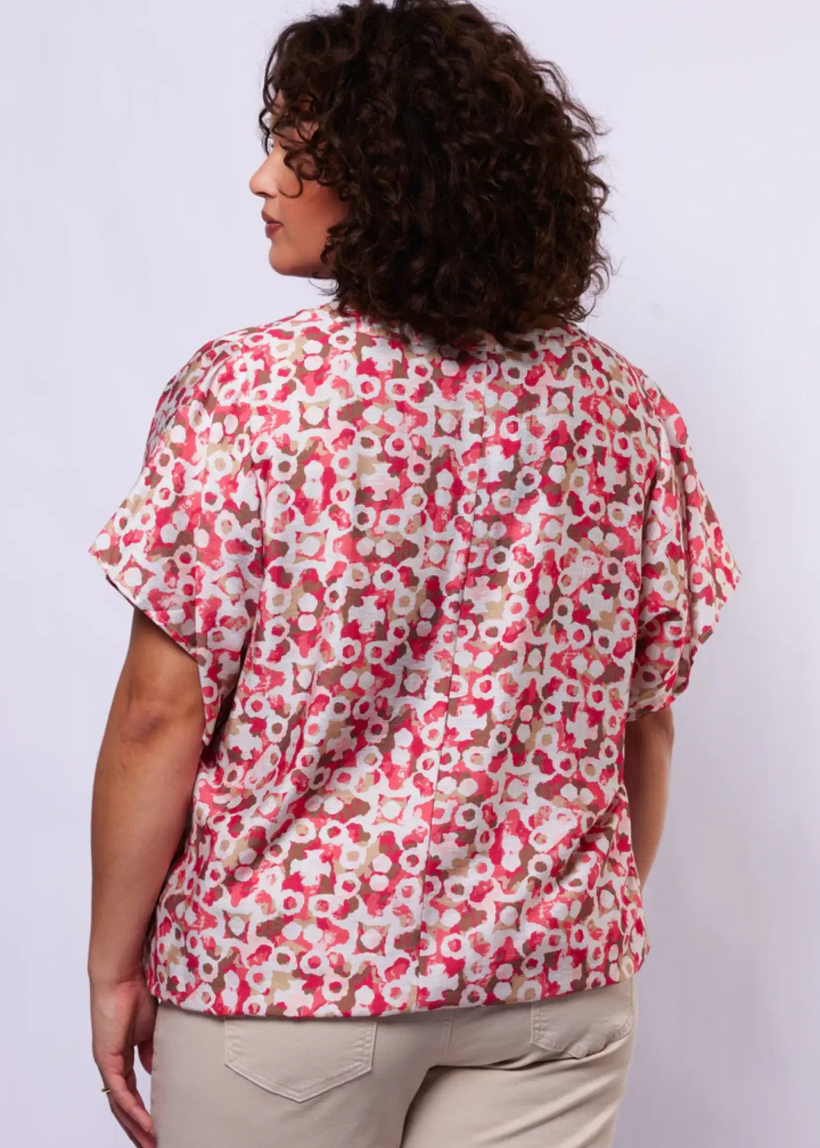 Exxcellent Angelie Top Sunkissed Coral/Berry Fuchsia