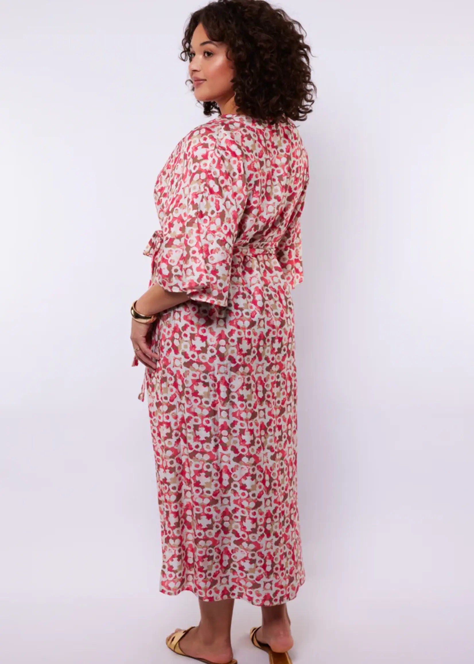 Exxcellent Seren Dress Sunkissed Coral/Berry Fuchsia