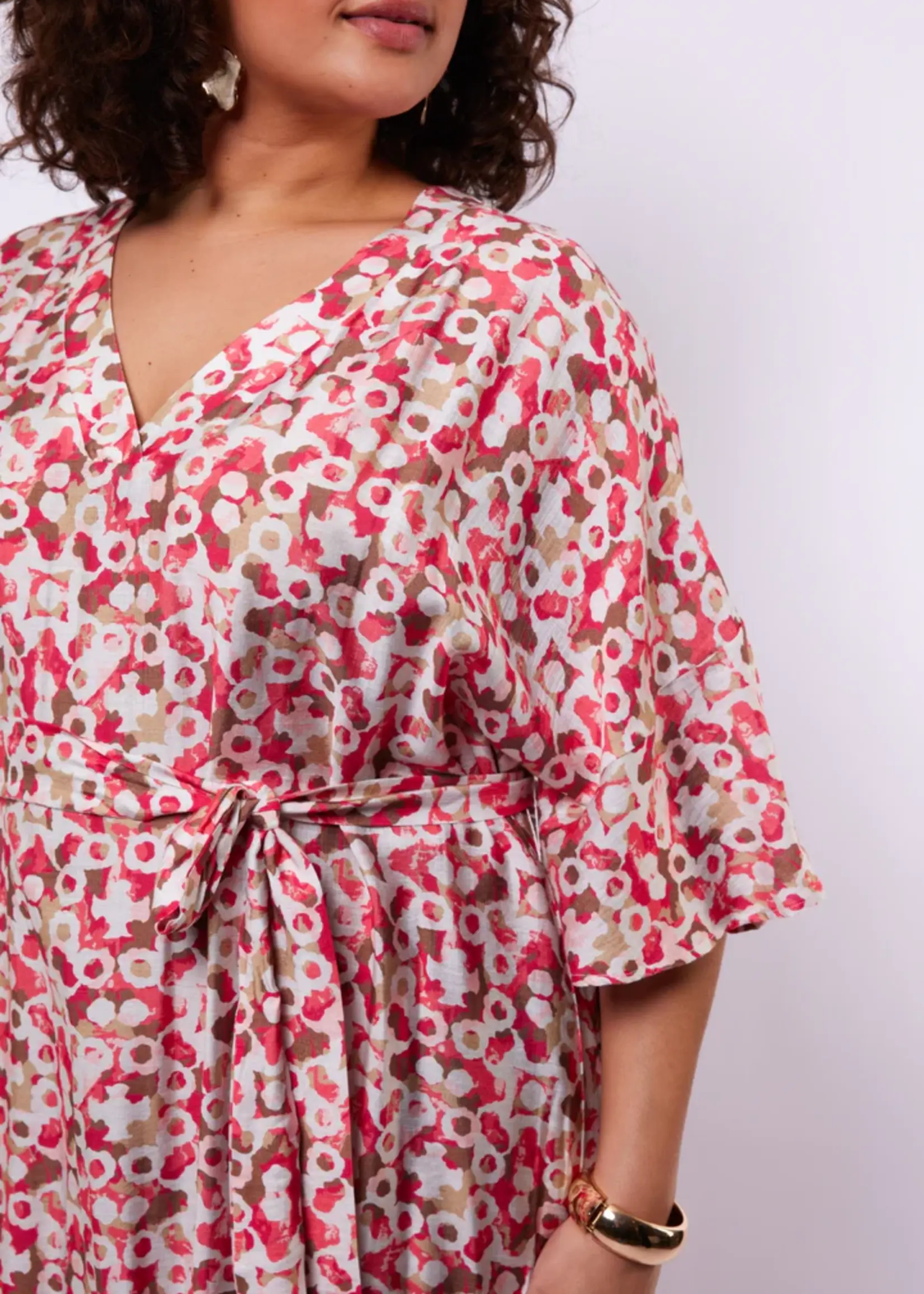 Exxcellent Seren Dress Sunkissed Coral/Berry Fuchsia