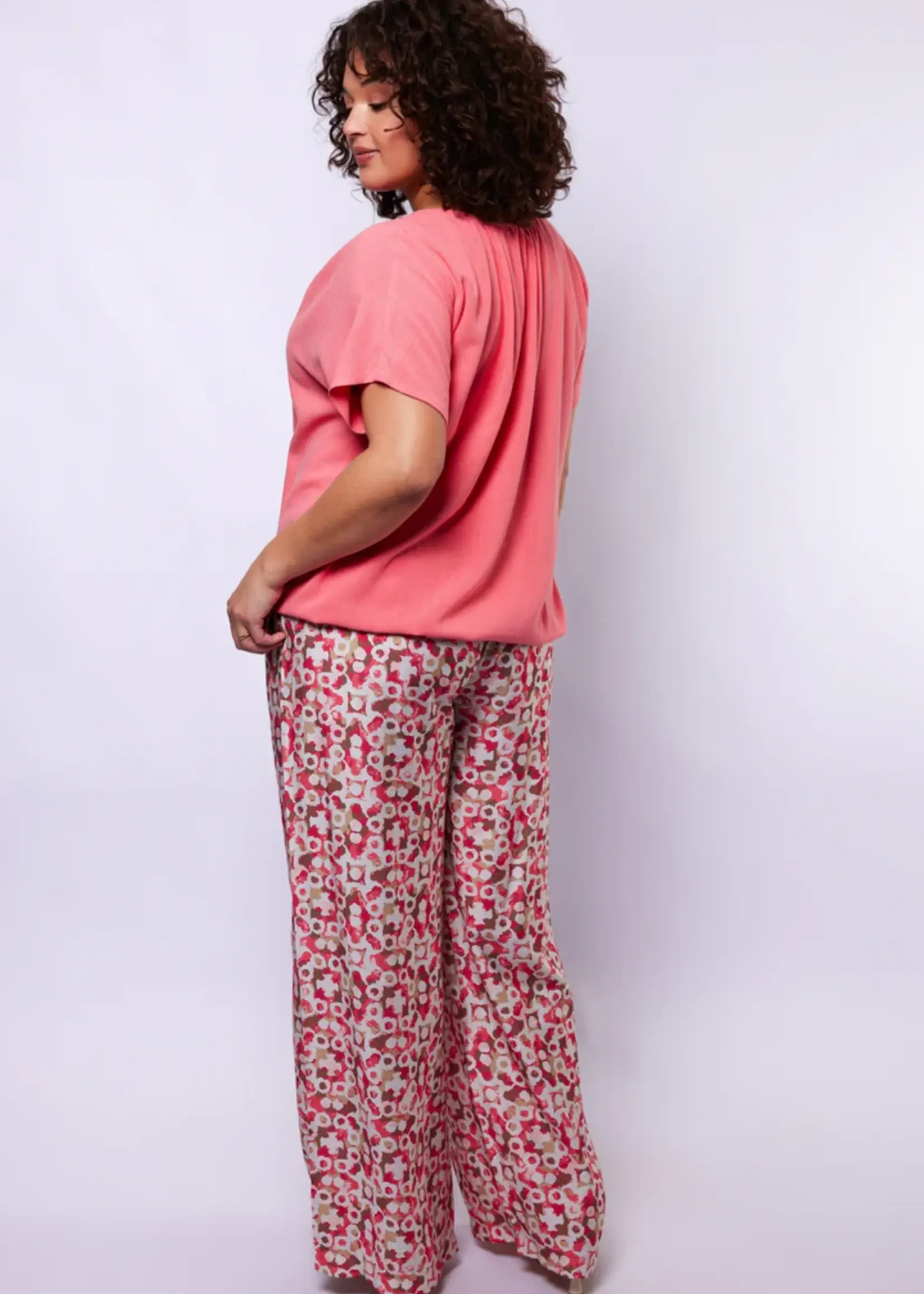 Exxcellent Maris Pants Sunkissed Coral/Berry Fuchsia