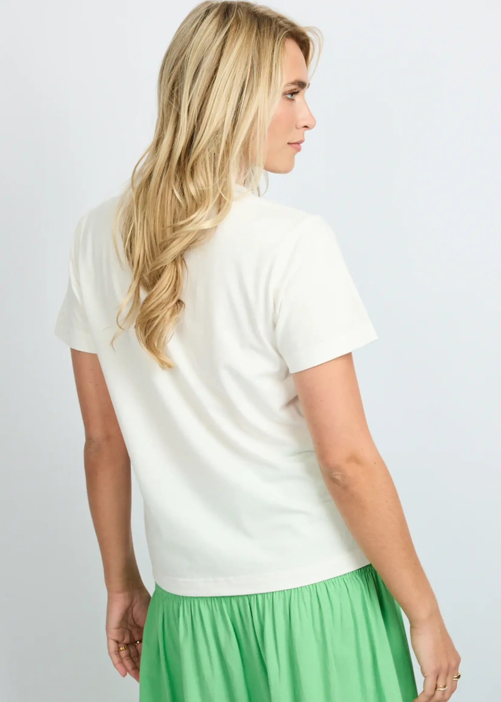 FLURESK Nura T-shirt Offwhite/Dodger Blue