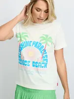 FLURESK Nura T-shirt Offwhite/Dodger Blue