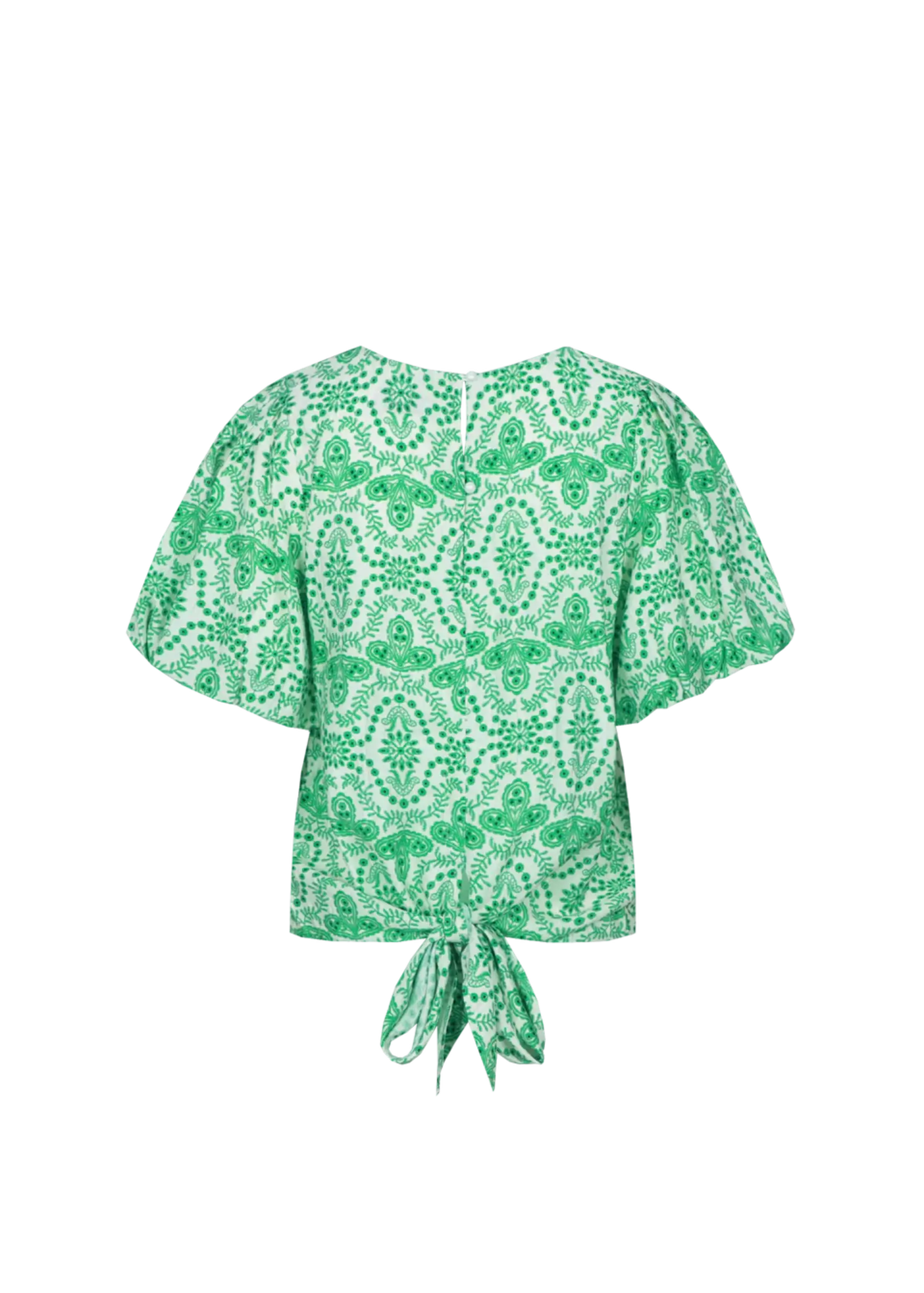 FLURESK Abbi Top Offwhite/Vivid Green