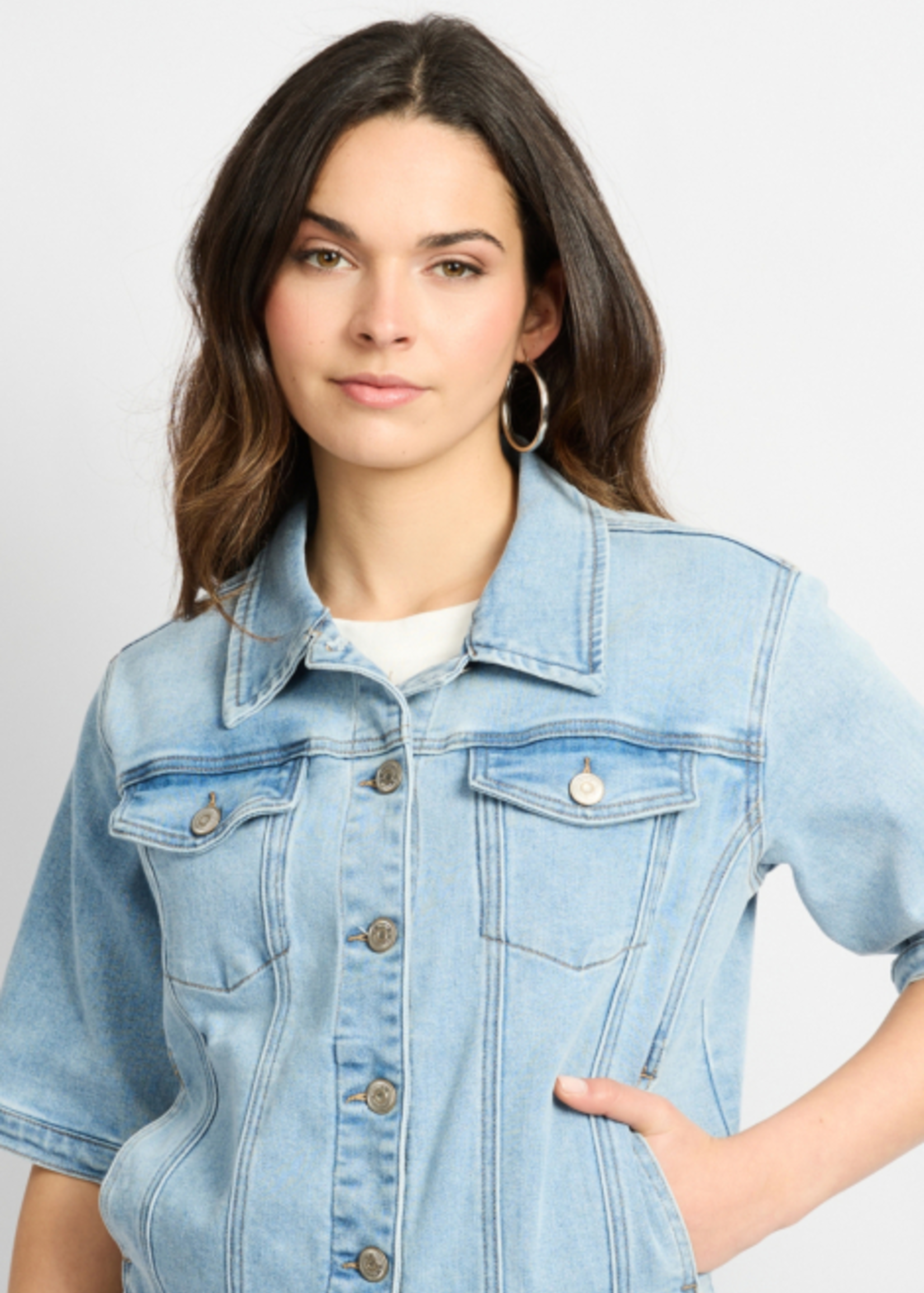 C&S The Label Ines Jacket Denim Mid Blue