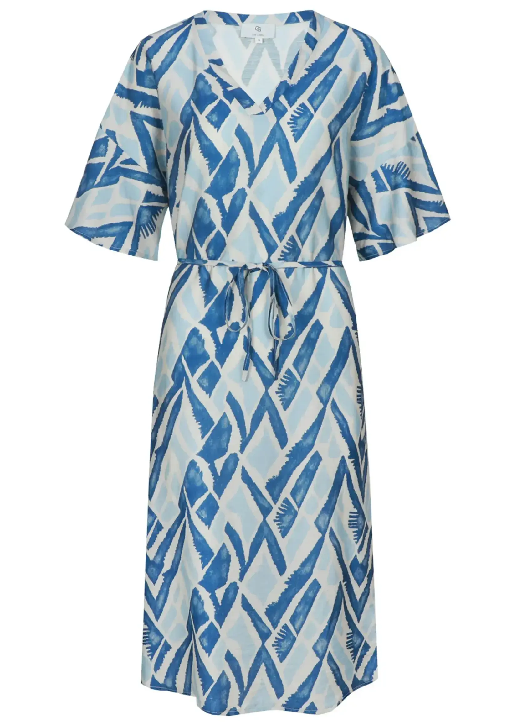 C&S The Label Dalma Dress Sand/Cornflower Blue