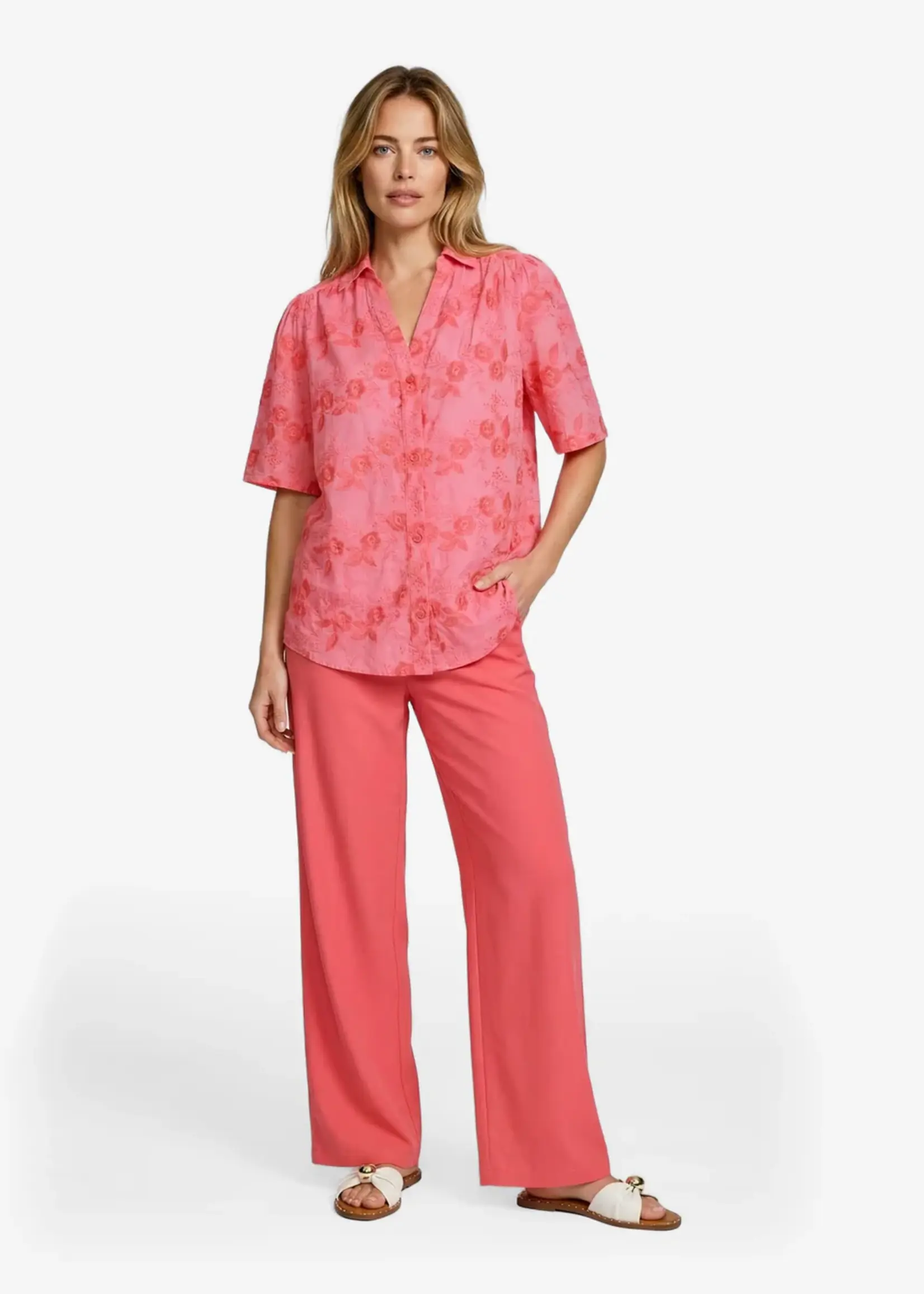 C&S The Label Loveli Blouse Sunkissed Coral Maat XXL