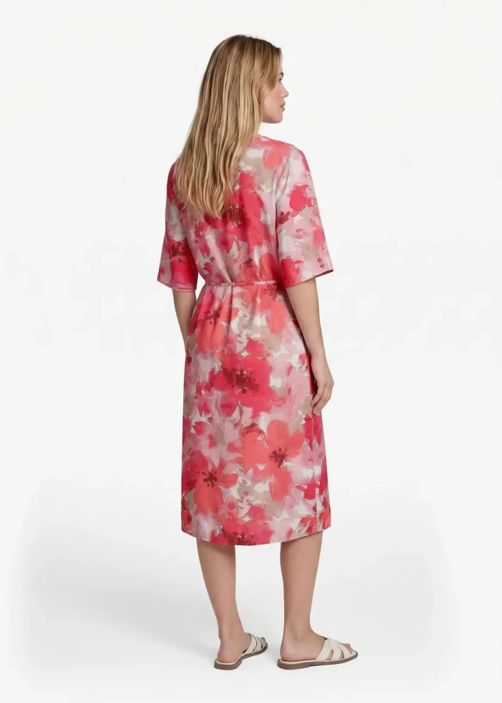 C&S The Label Daliah Dress Sunkissed Coral/Berry Fuchsia