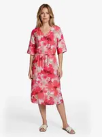 C&S The Label Daliah Dress Sunkissed Coral/Berry Fuchsia