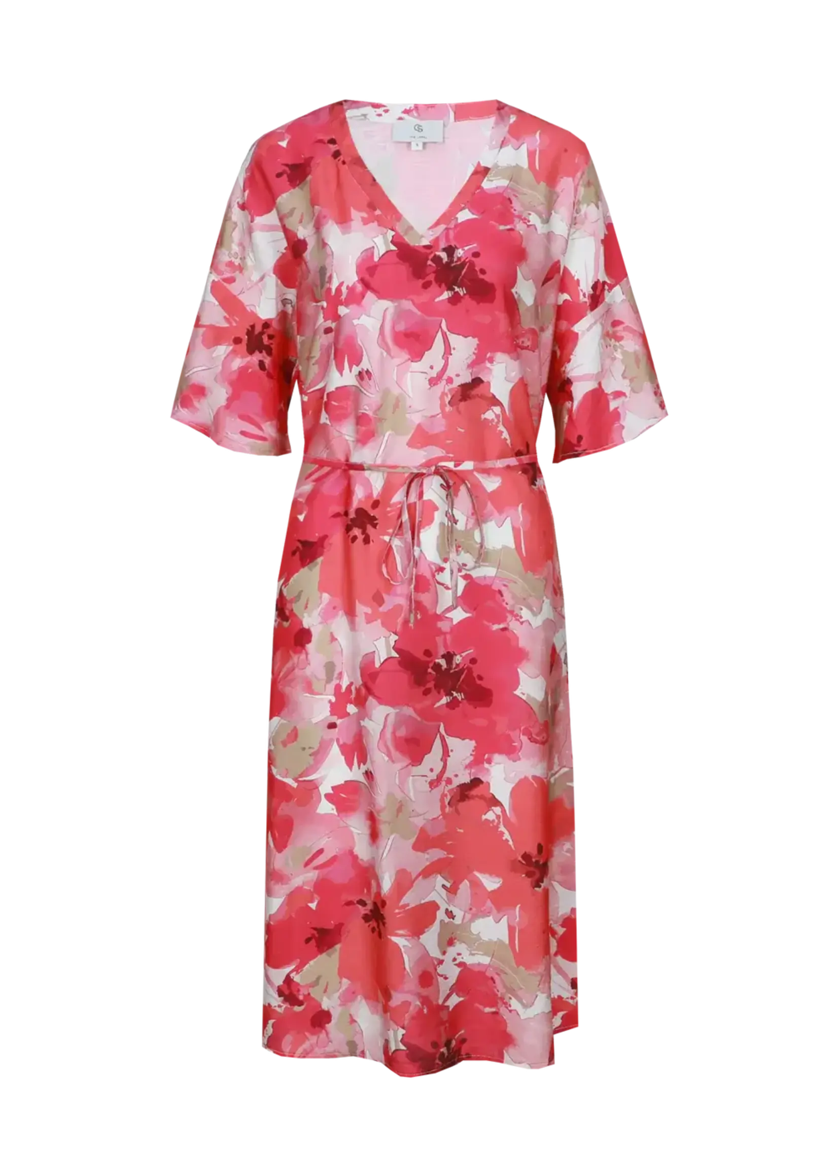 C&S The Label Daliah Dress Sunkissed Coral/Berry Fuchsia