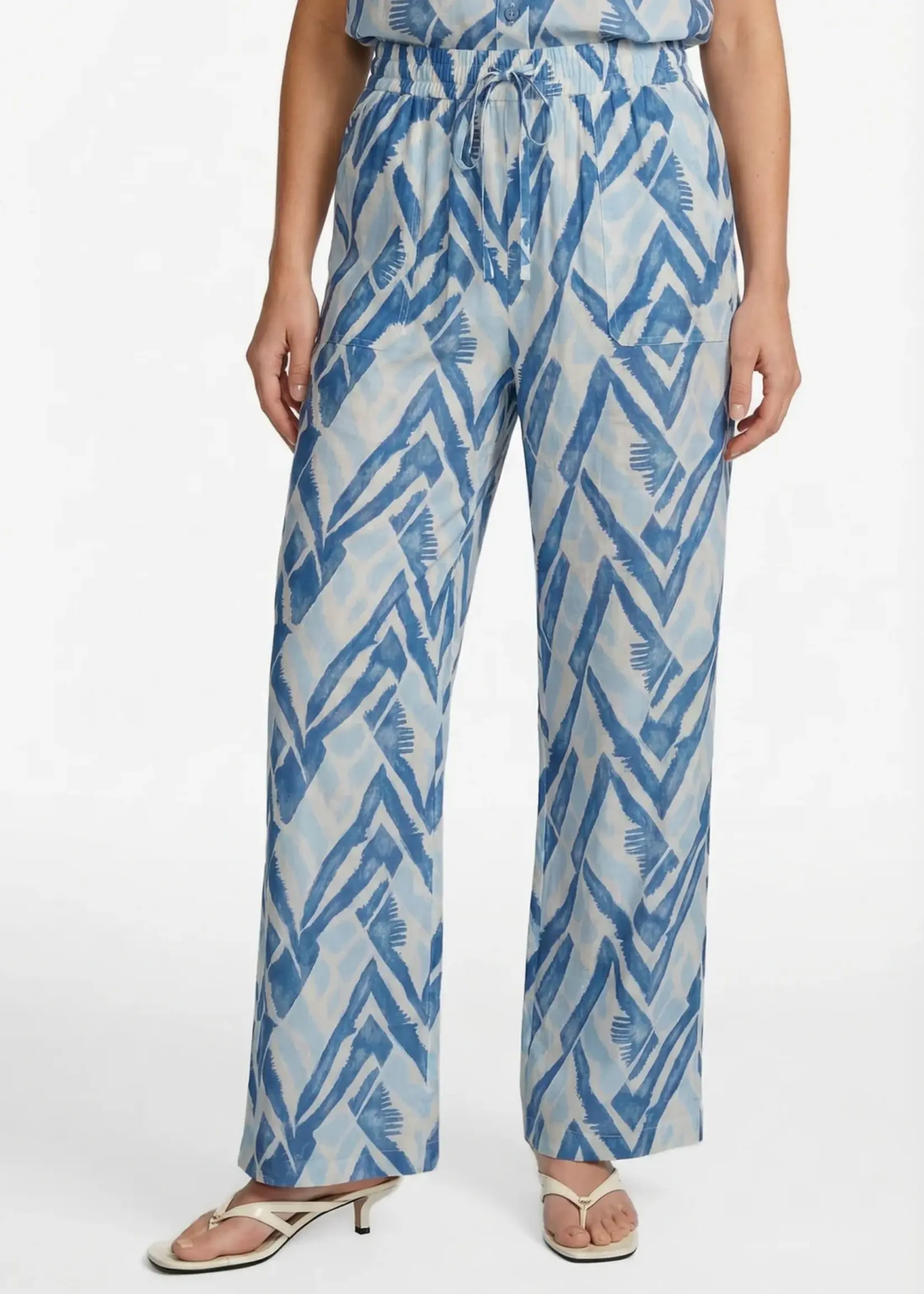 C&S The Label Philine Pants Sand/Cornflower Blue