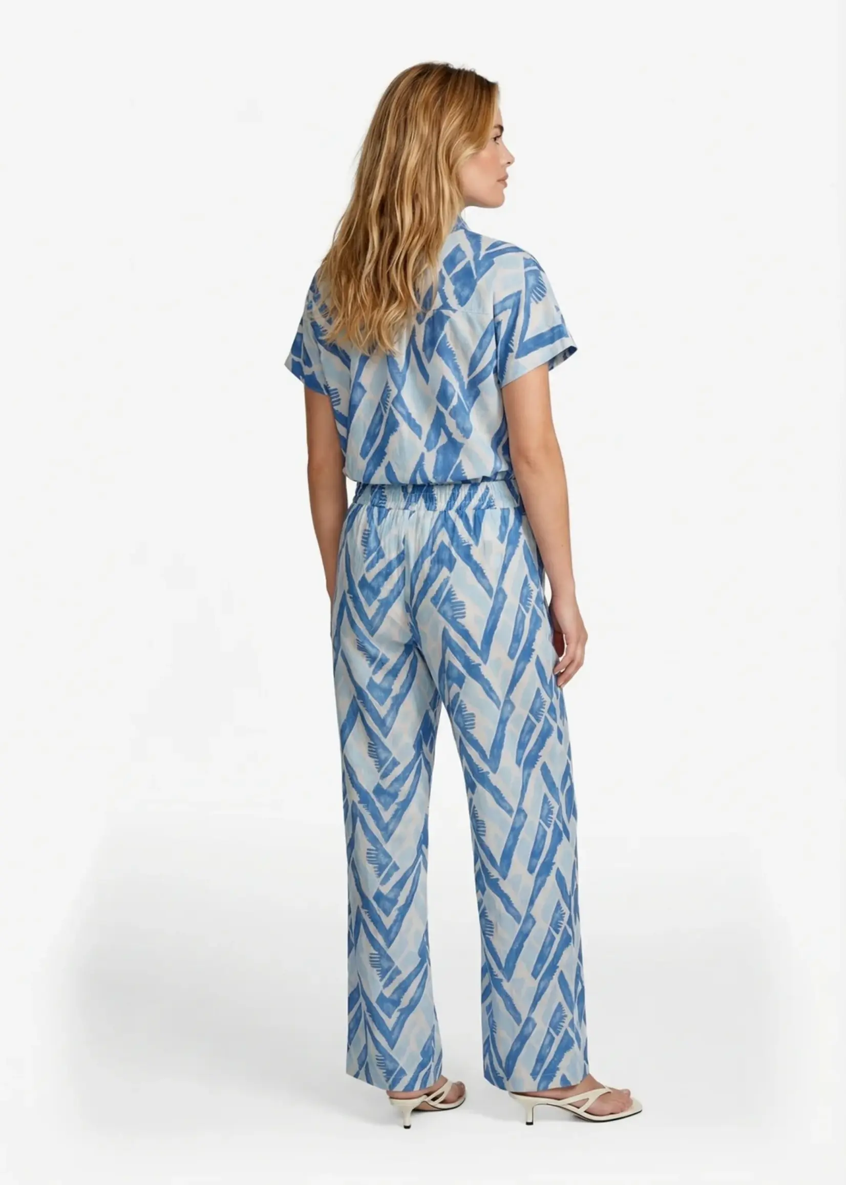 C&S The Label Philine Pants Sand/Cornflower Blue