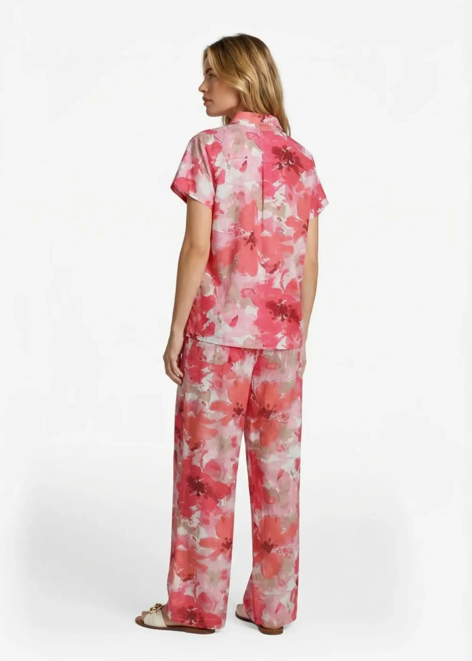 C&S The Label Penilla Pants Sunkissed Coral/Berry Fuchsia