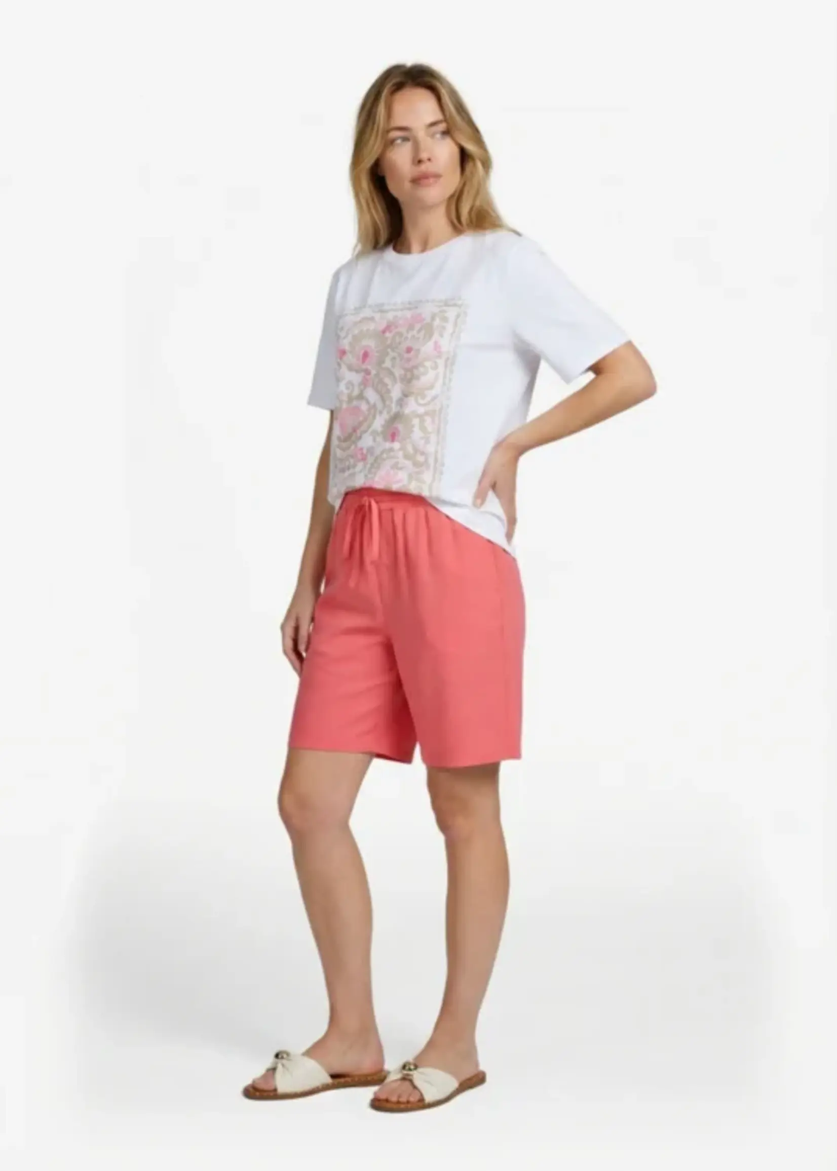 C&S The Label Talia T-shirt Offwhite/Sunkissed Coral