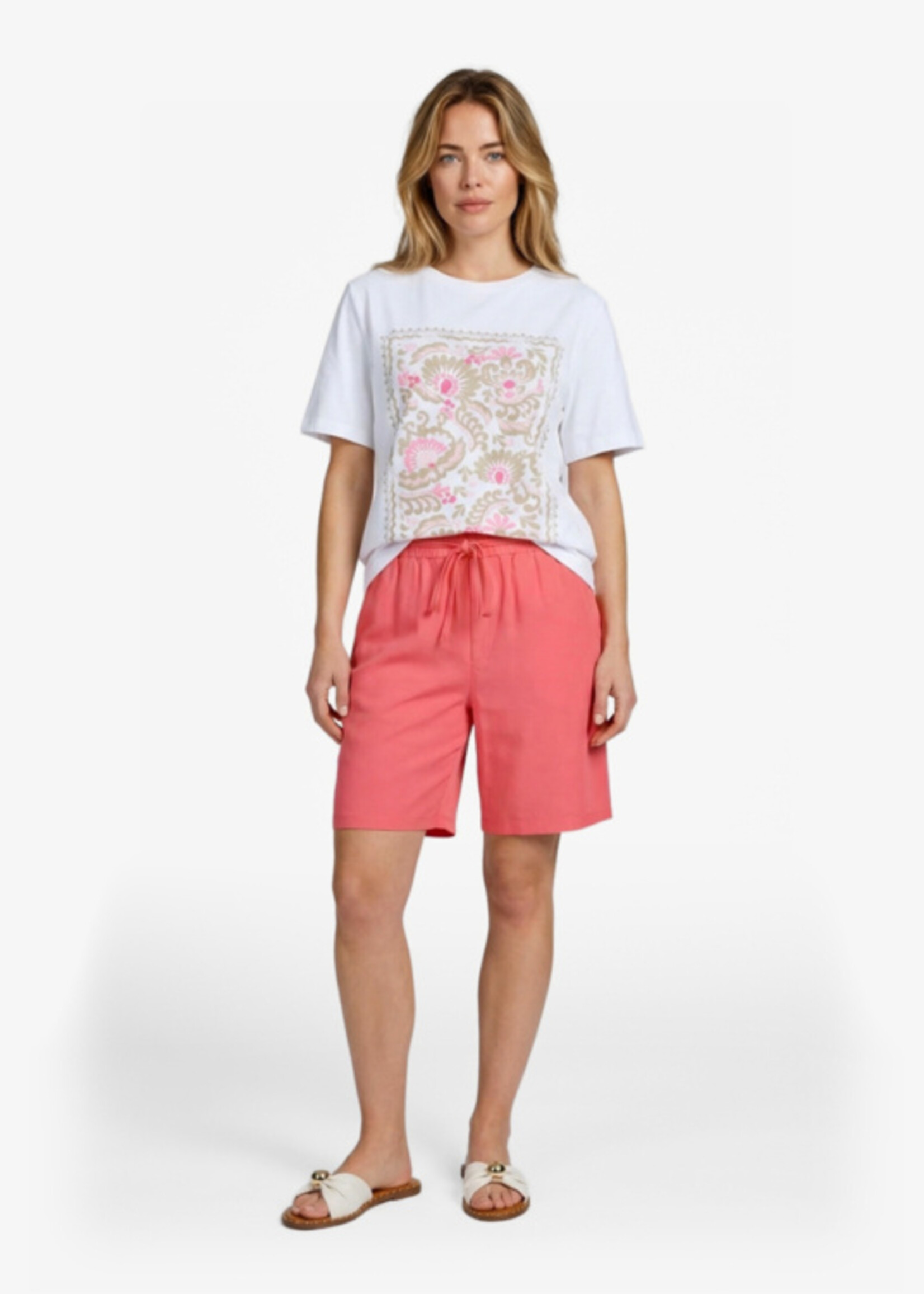 C&S The Label Talia T-shirt Offwhite/Sunkissed Coral