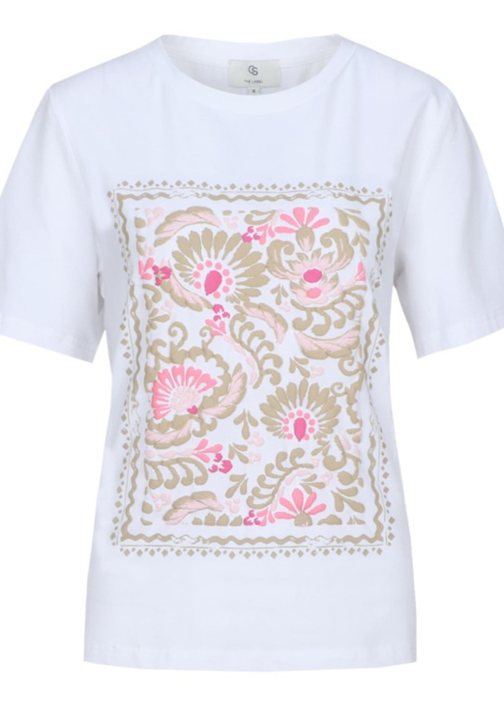 C&S The Label Talia T-shirt Offwhite/Sunkissed Coral