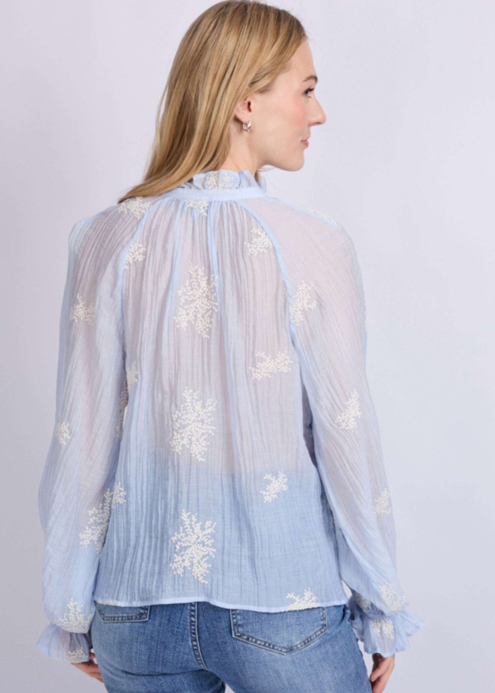 C&S The Label Lyra Blouse Blue Mist
