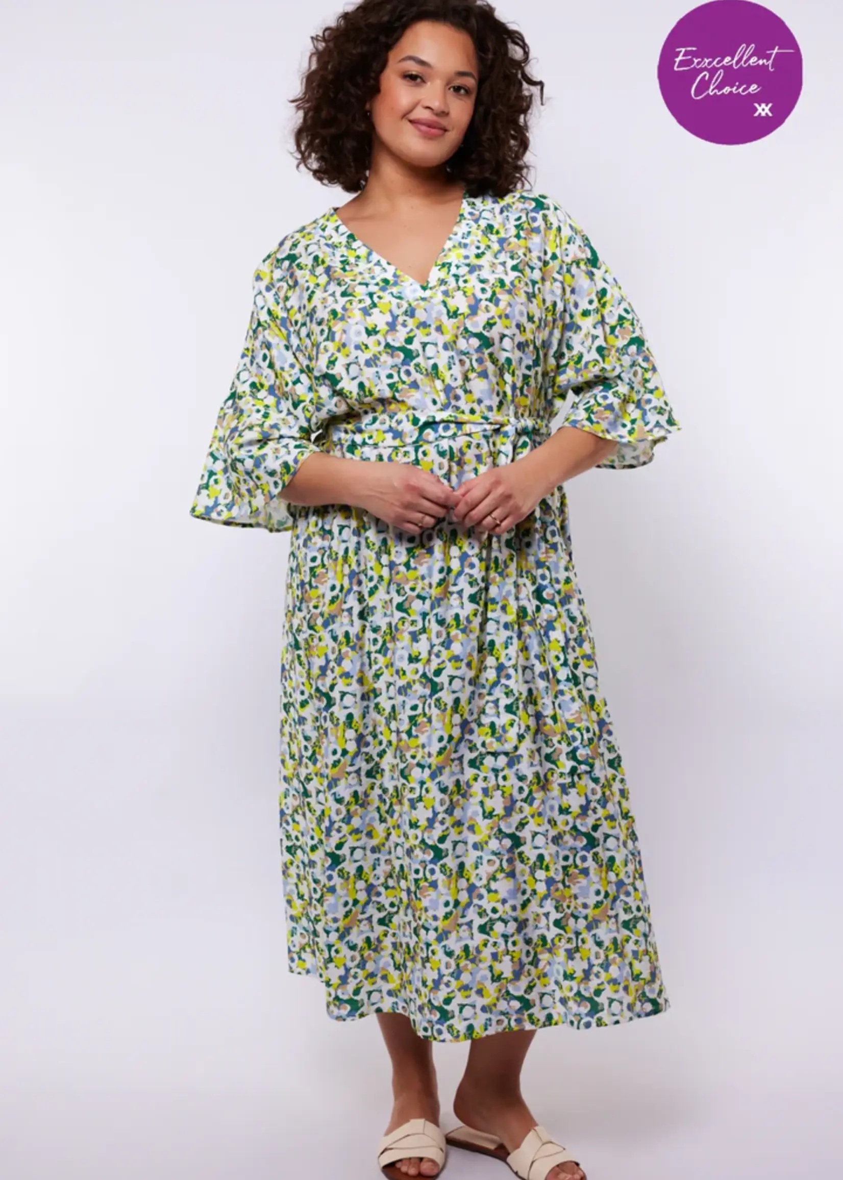 Exxcellent Seren Dress Cyber Lime/Vintage Green