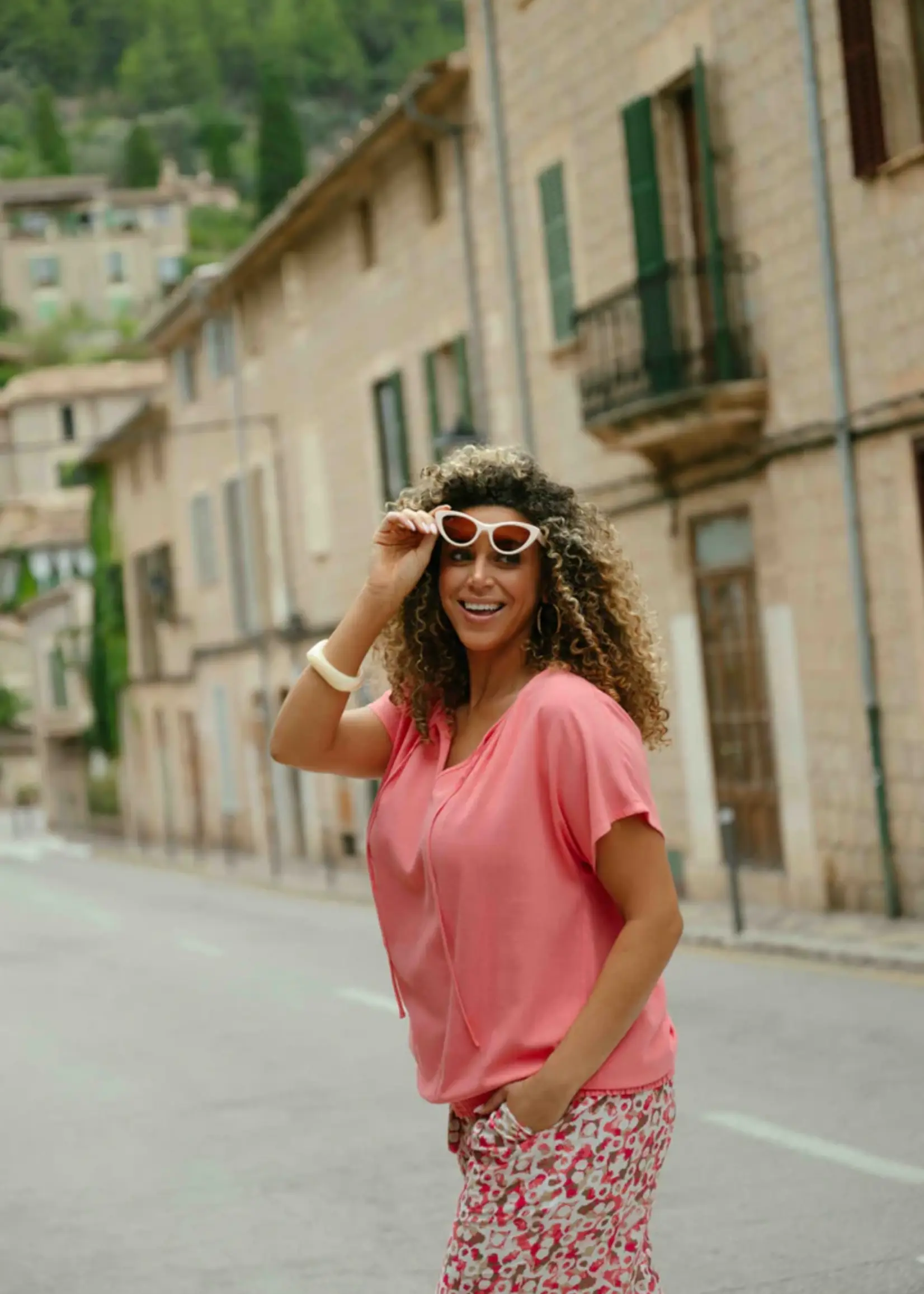 Exxcellent Abril Top Sunkissed Coral