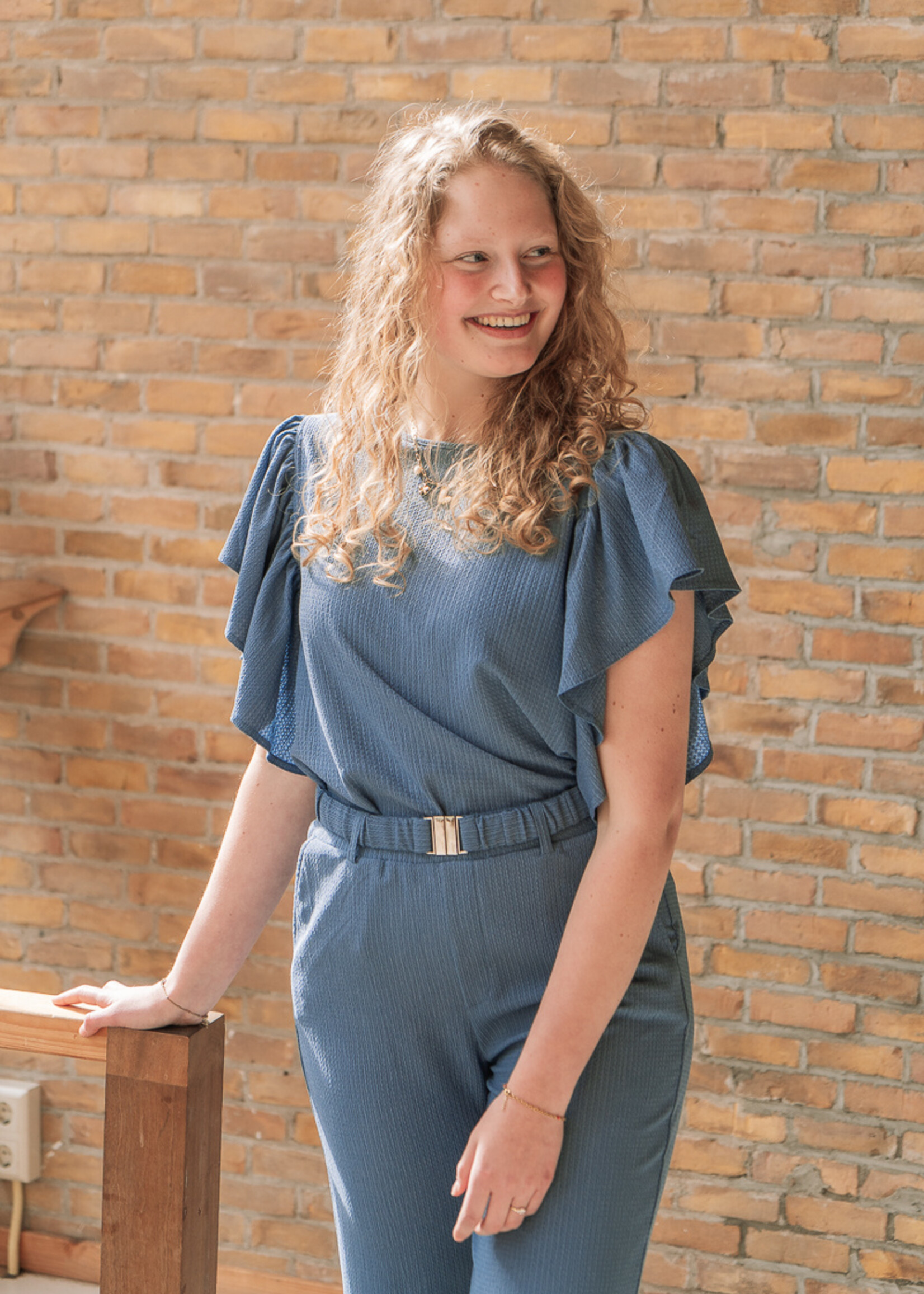 C&S The Label Tilda Top Dusty Blue